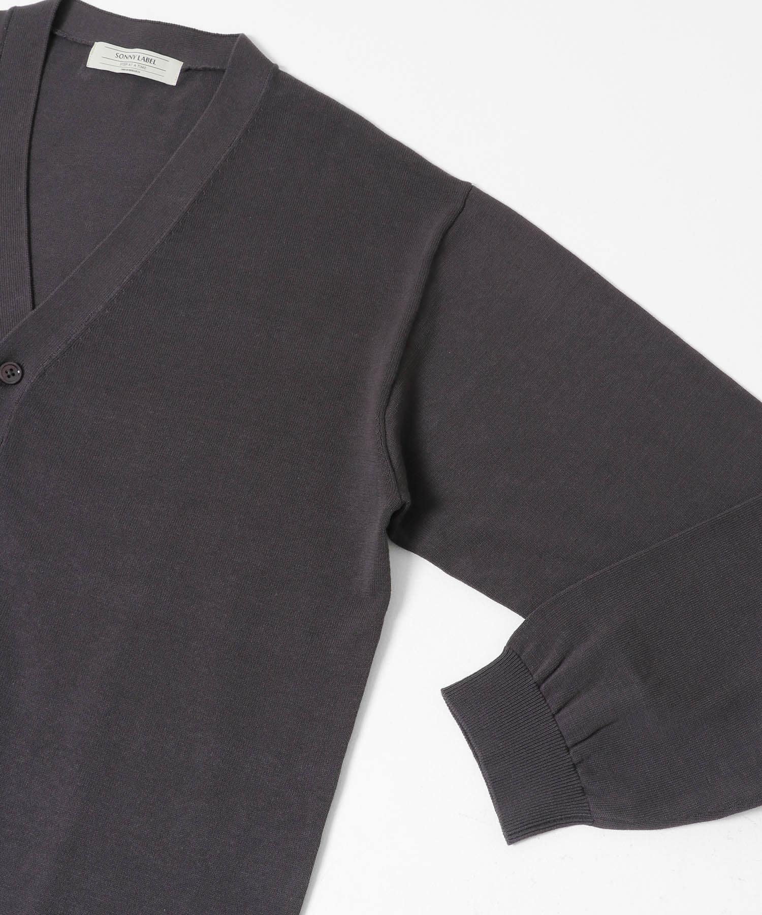 強撚コットンニットカーディガン チャコール M