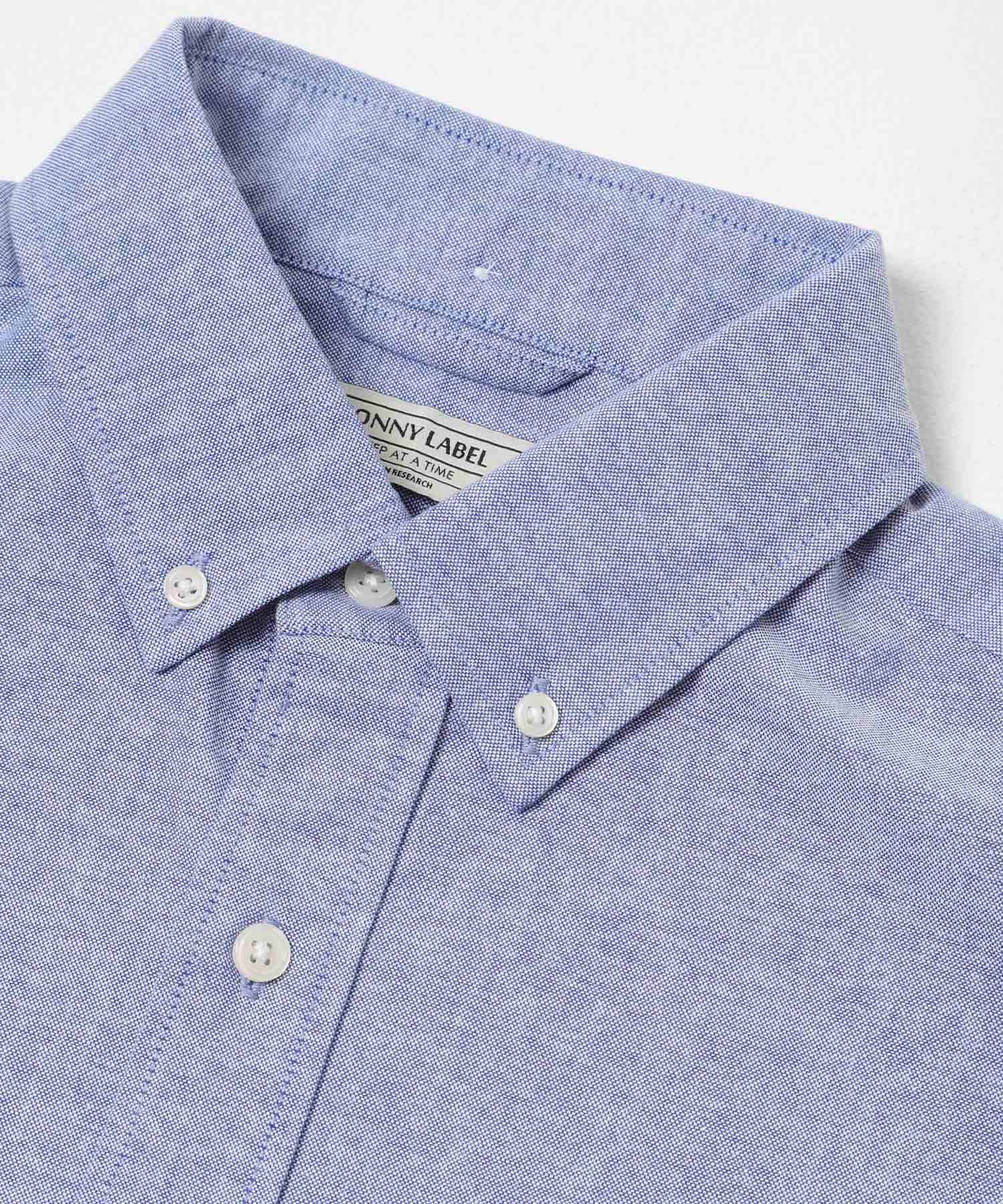 抗菌オックスボタンダウン半袖シャツ サックス M