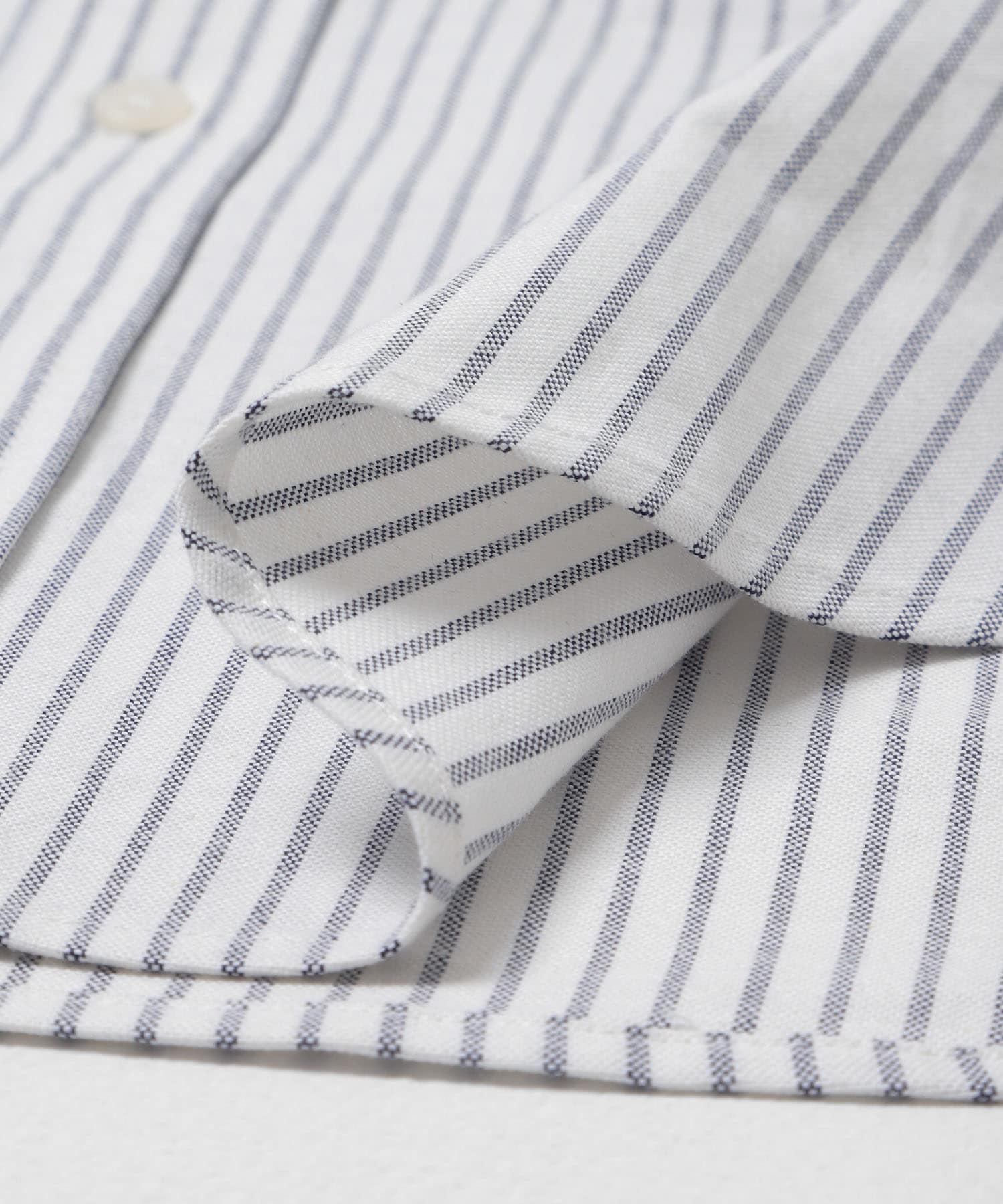 抗菌オックスボタンダウン半袖シャツ オフストライプ M