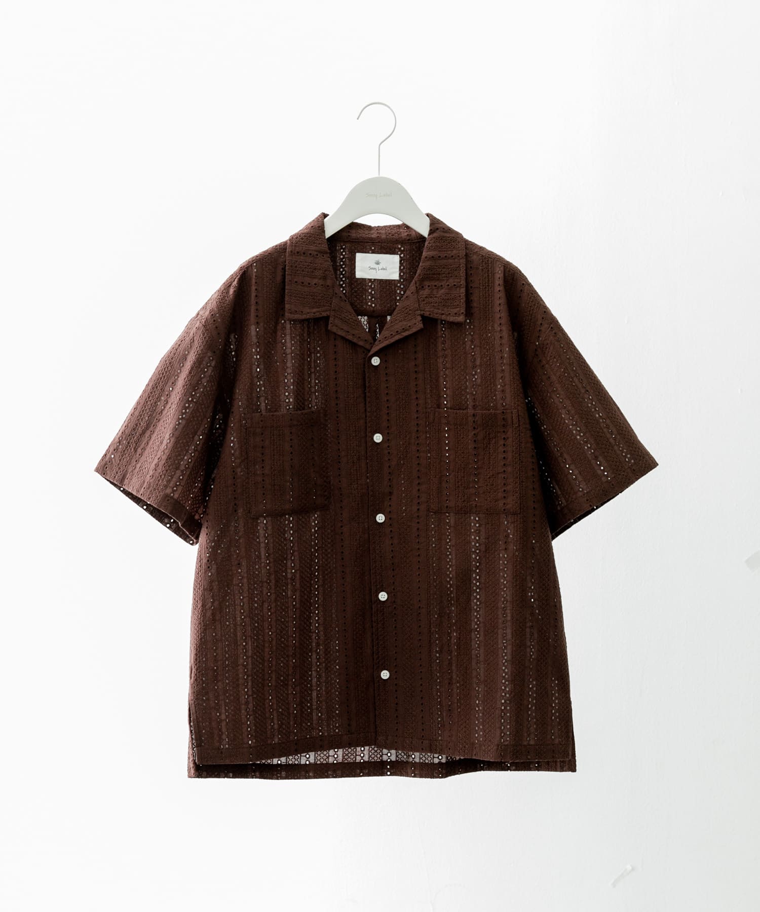 レース刺繍ショートスリーブシャツ