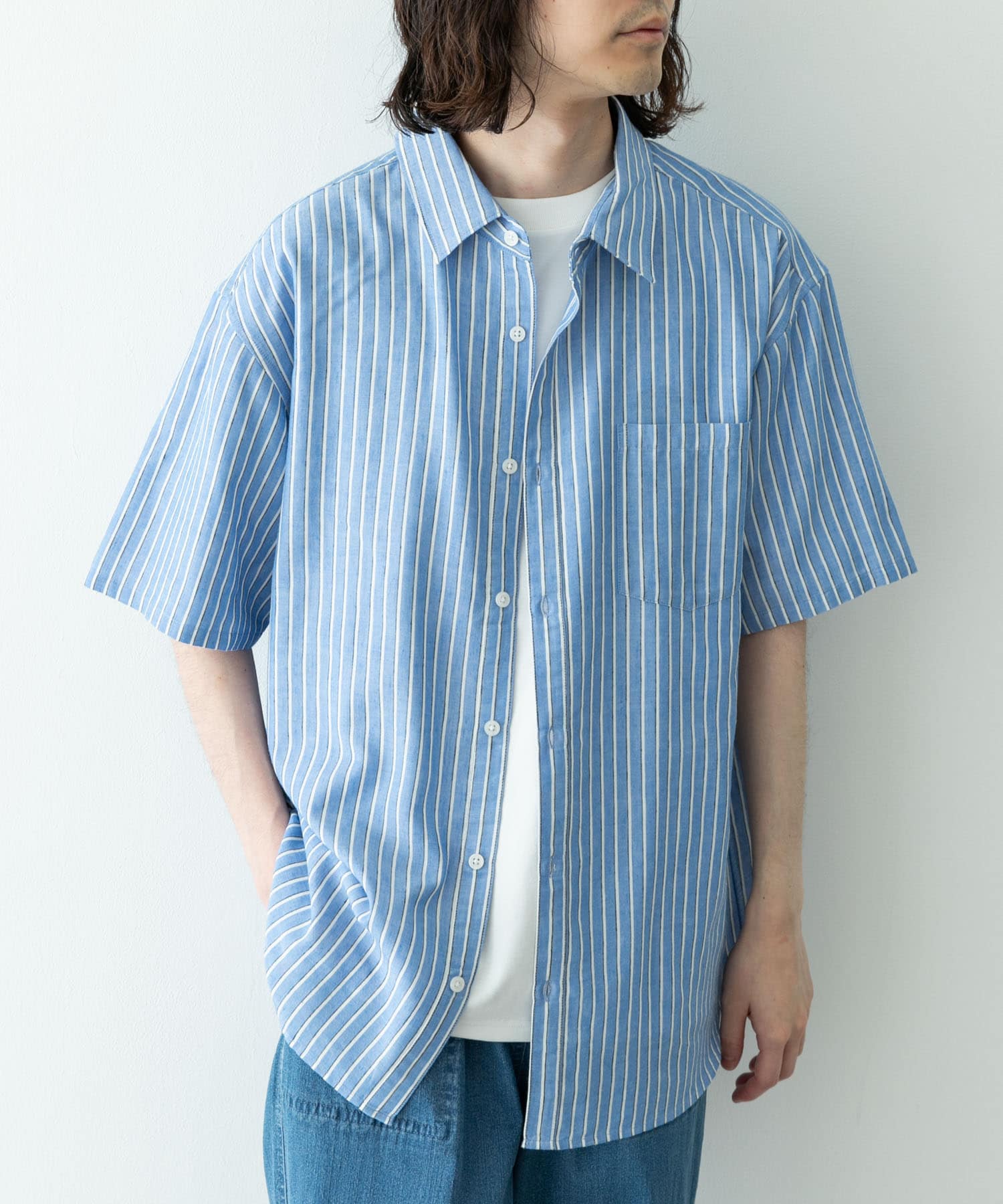 ストライプBLU