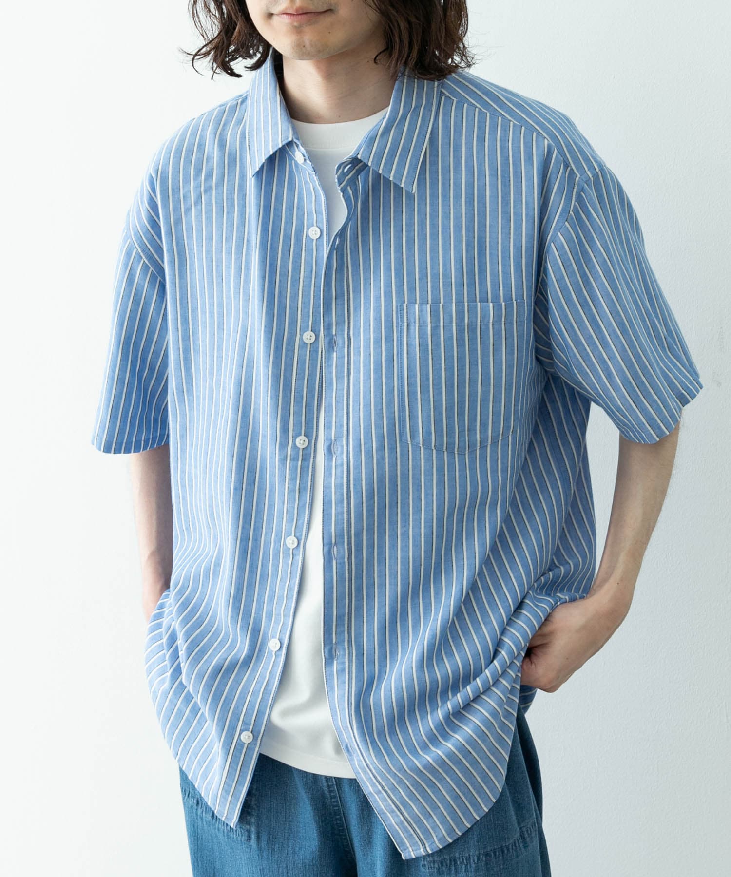 ストライプBLU