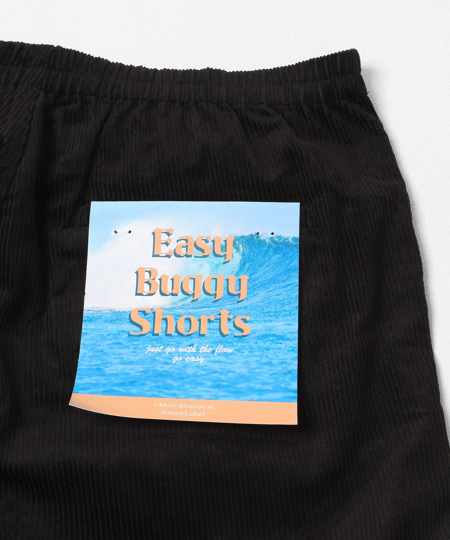 コーデュロイイージーバギーショートパンツ ブラック M