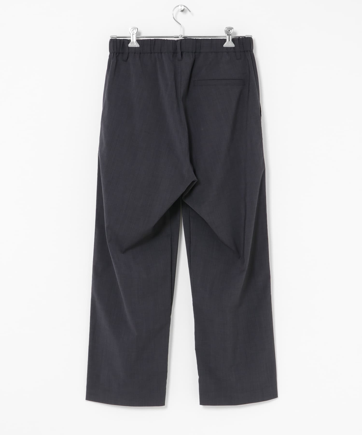 リネンタッチポリエステルイージーパンツ チャコール M