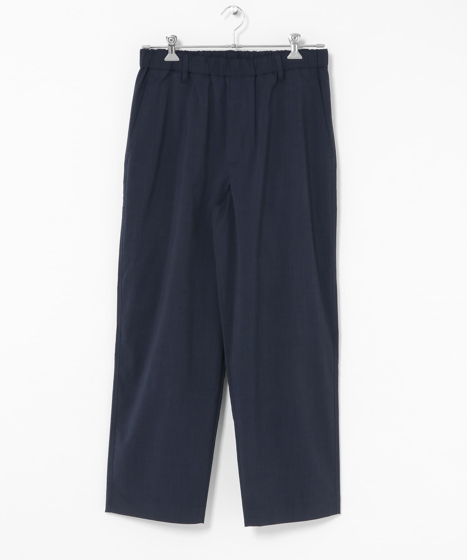 リネンタッチポリエステルイージーパンツ ネイビー M