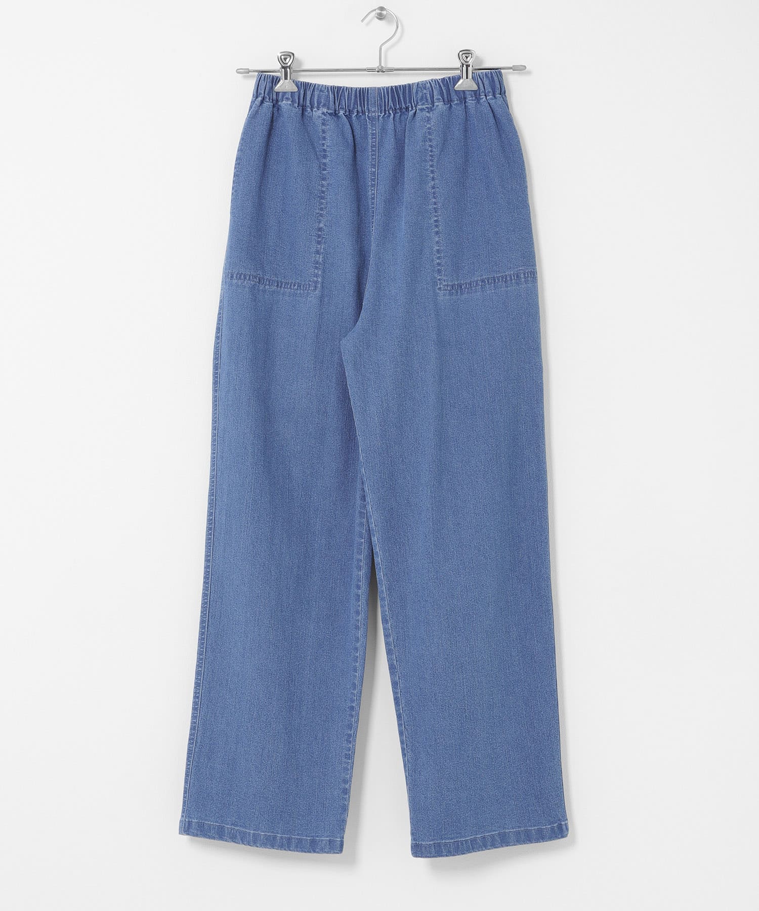 接触冷感デニムイージーパンツ ライトインディゴ M