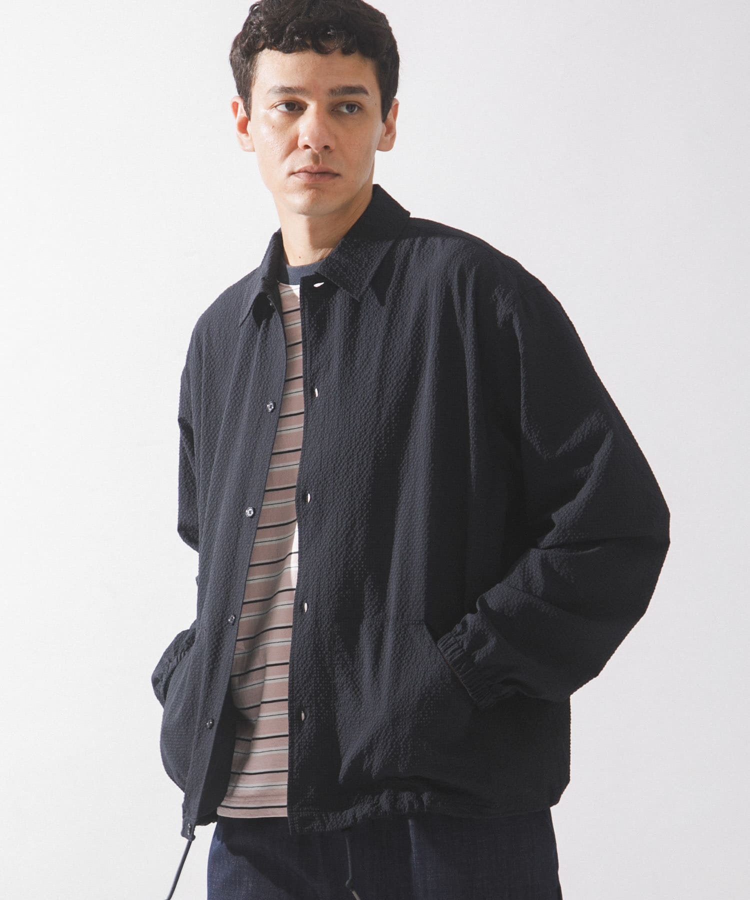 シアサッカーコーチジャケット