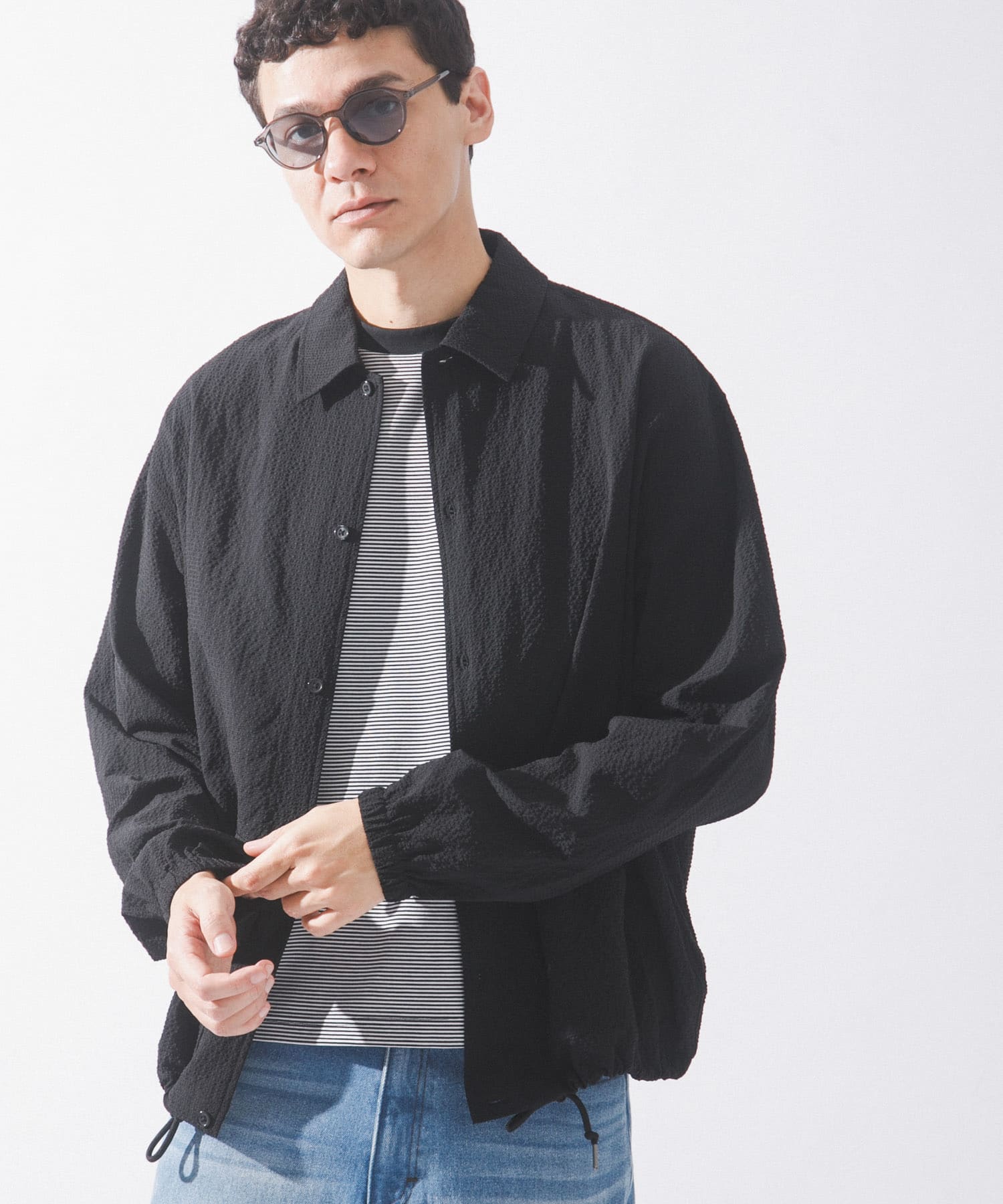 シアサッカーコーチジャケット