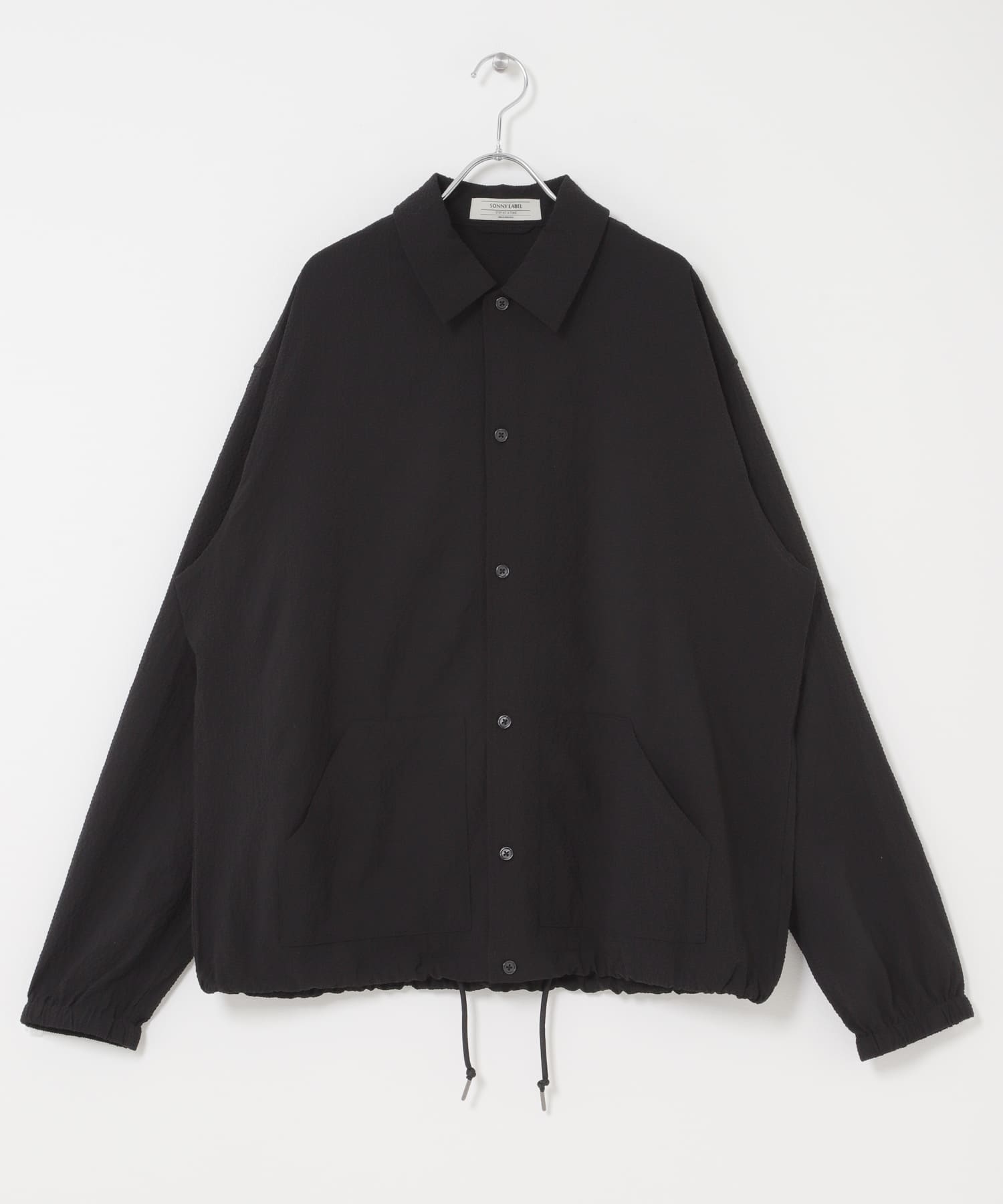 シアサッカーコーチジャケット ブラック M