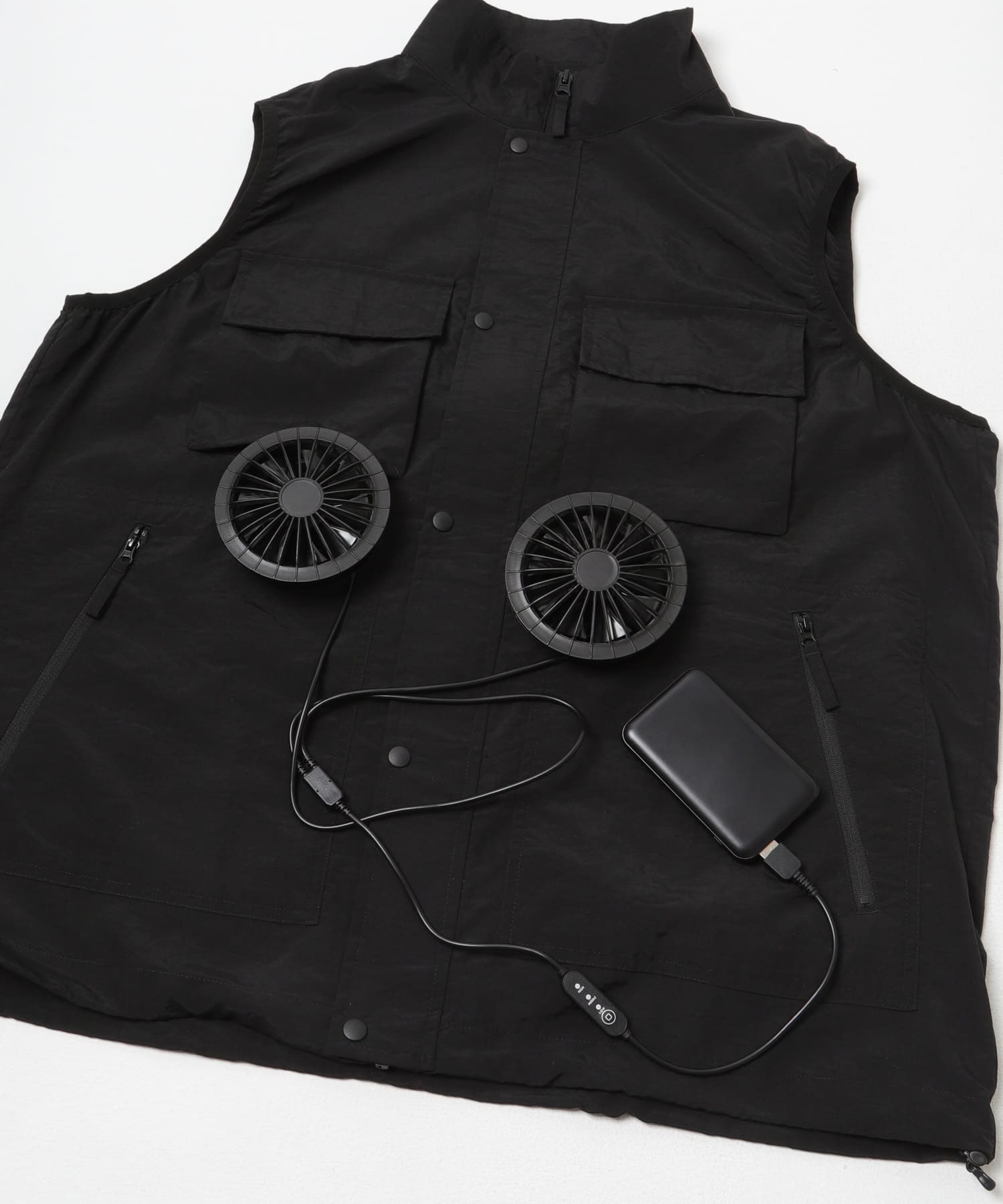 COOLING FAN STAND VEST BLACK S