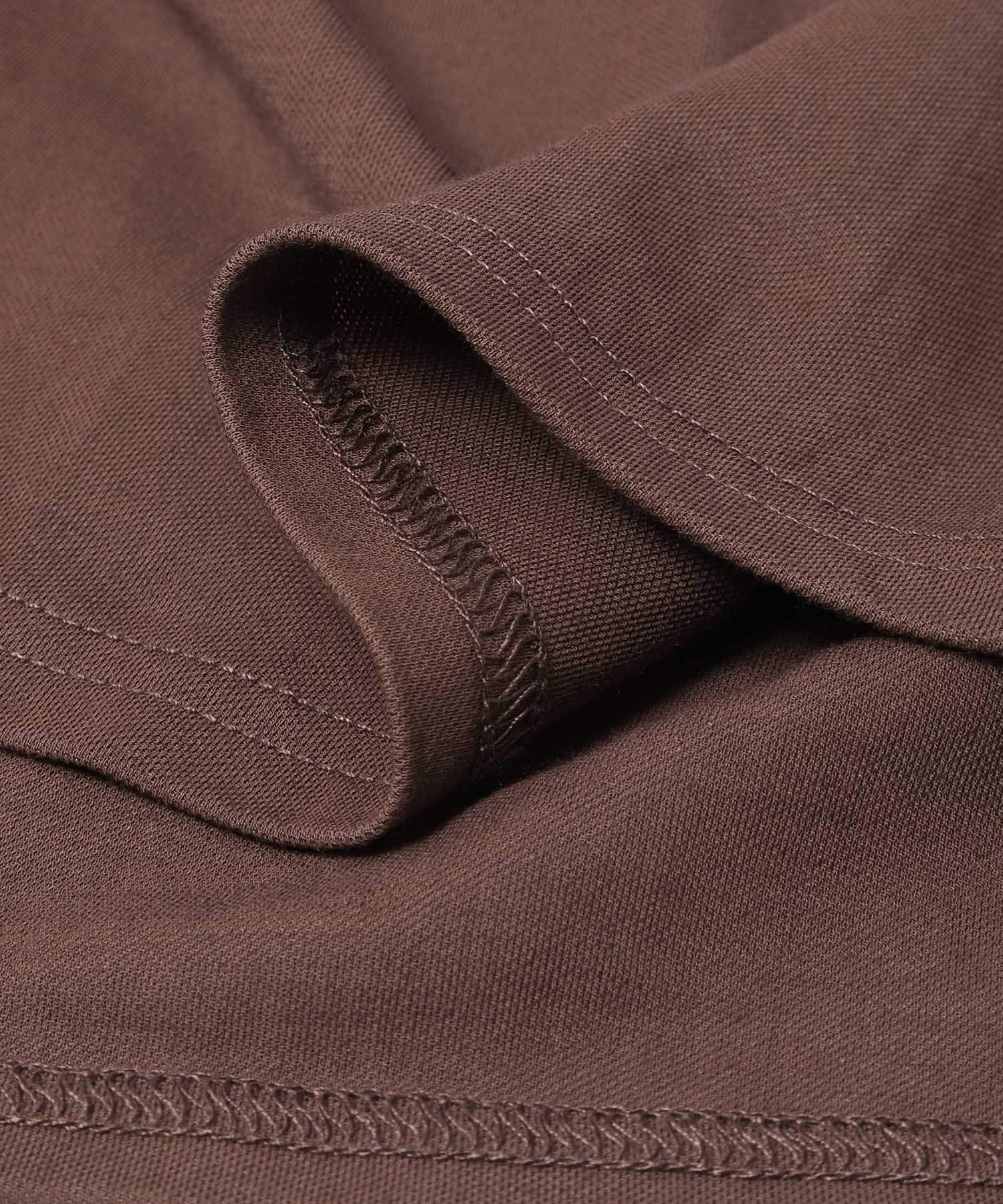 シャーリングフリルスリーブプルオーバー ブラウン Free