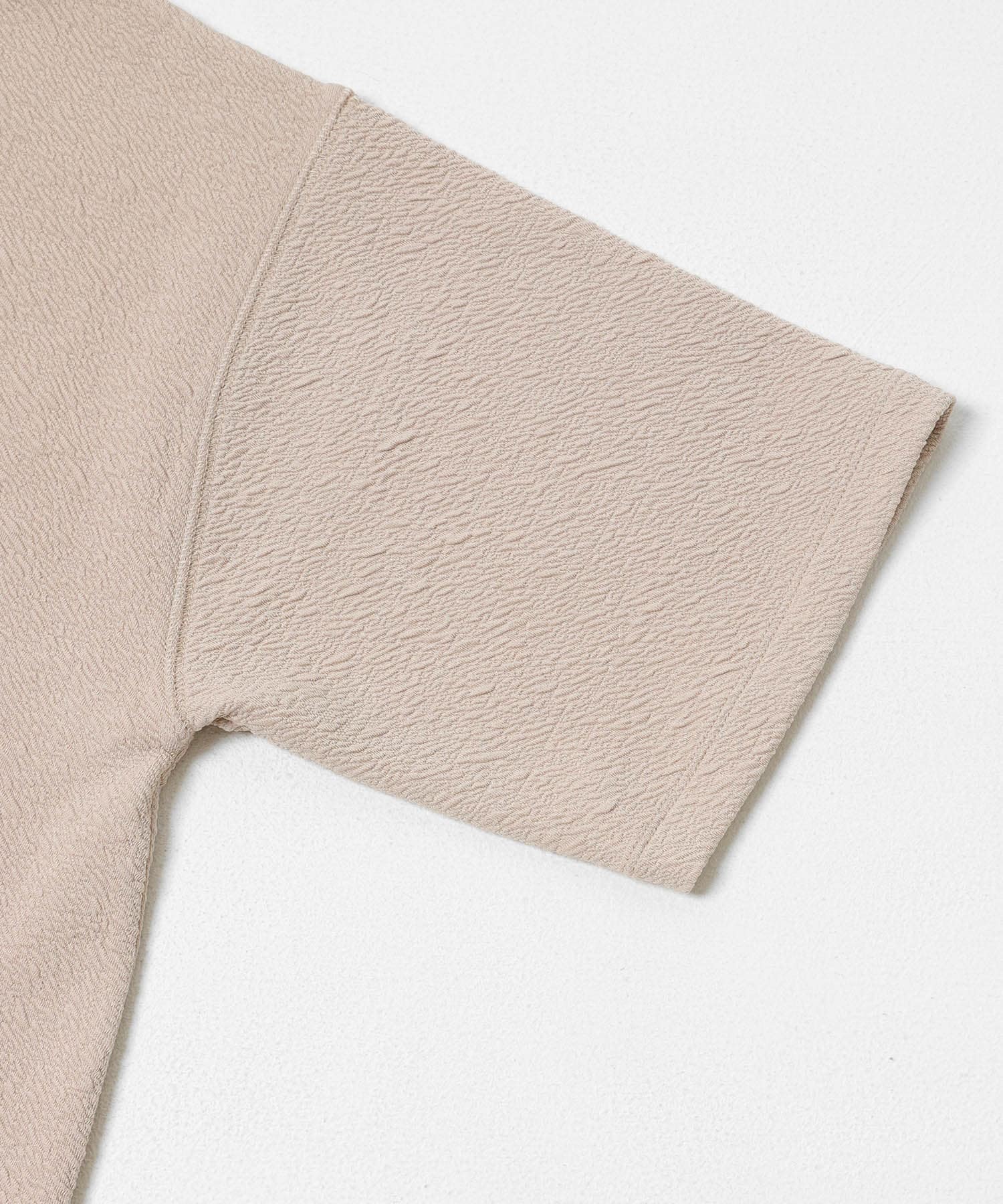 カットジャガードドロスト五分袖プルオーバー グレージュ Free