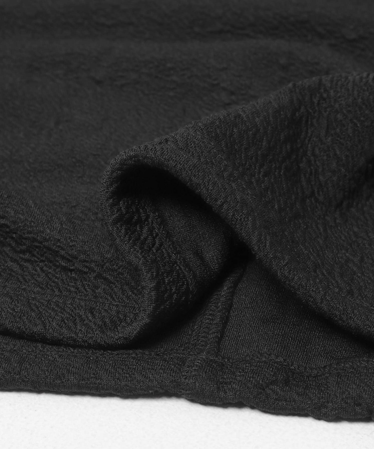 カットジャガードドロスト五分袖プルオーバー ブラック Free