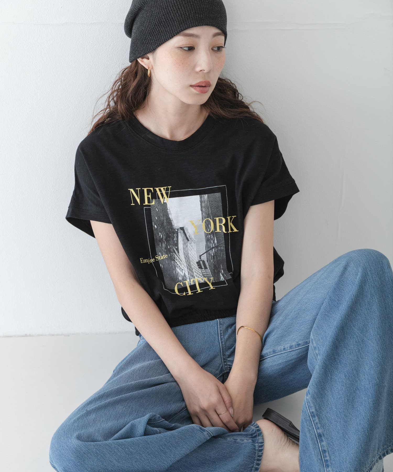 フォトプリントドルマンTシャツ