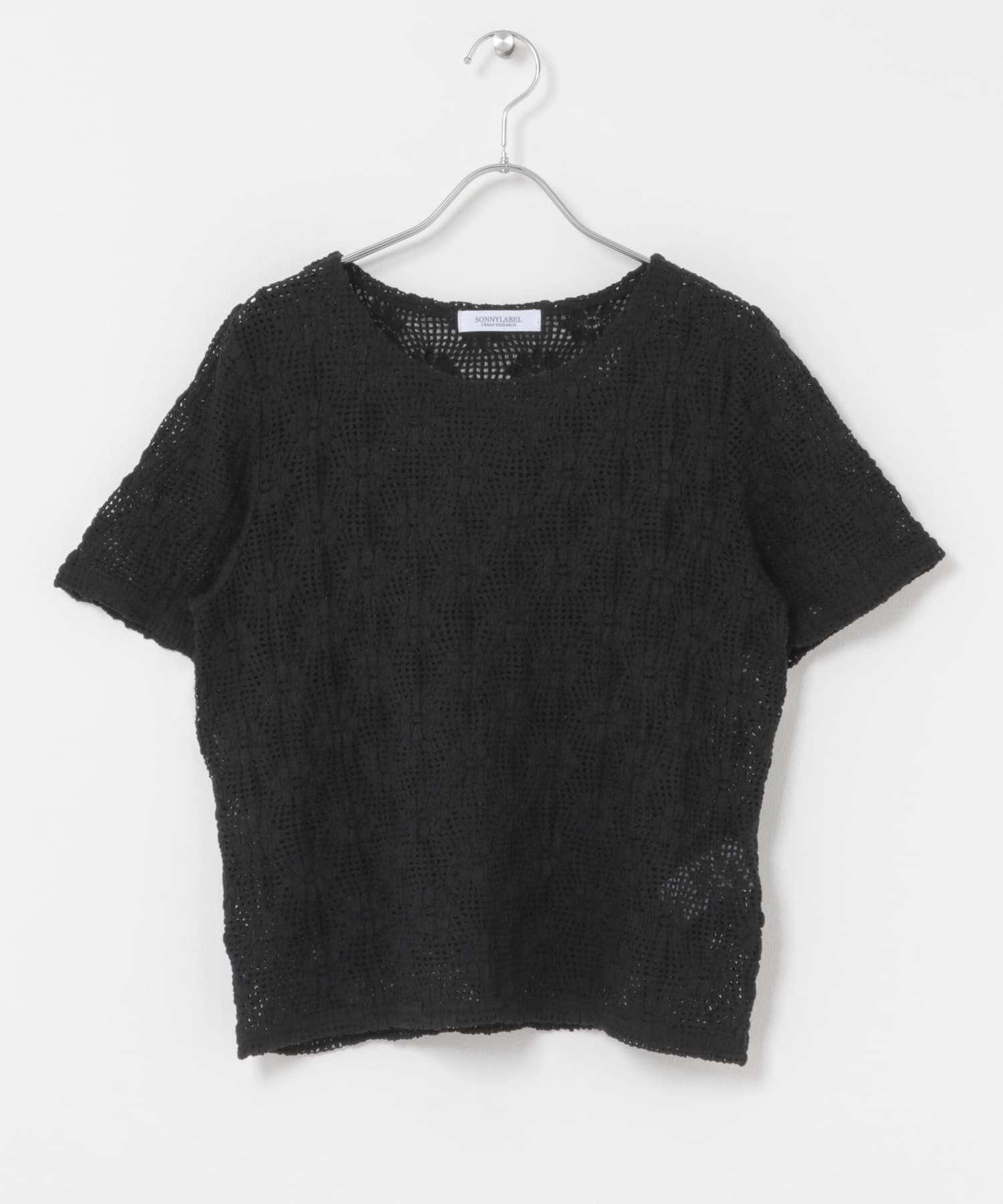 ベーシックレースTシャツ ブラック Free