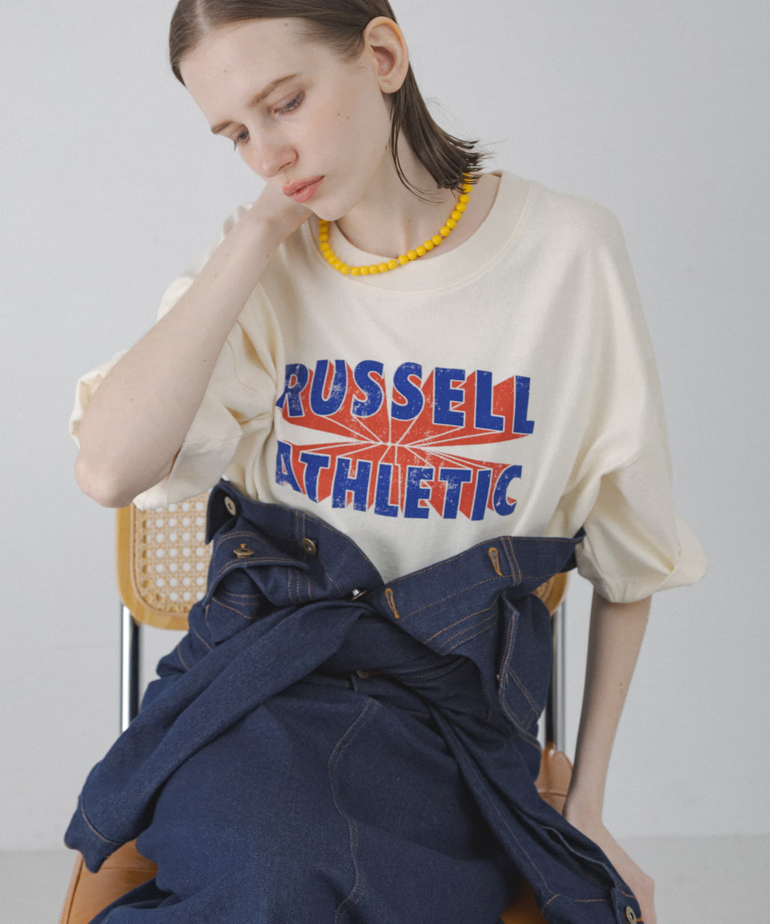 『別注』RUSSELL ATHLETIC×Sonny Label　ロゴプリントTシャツ