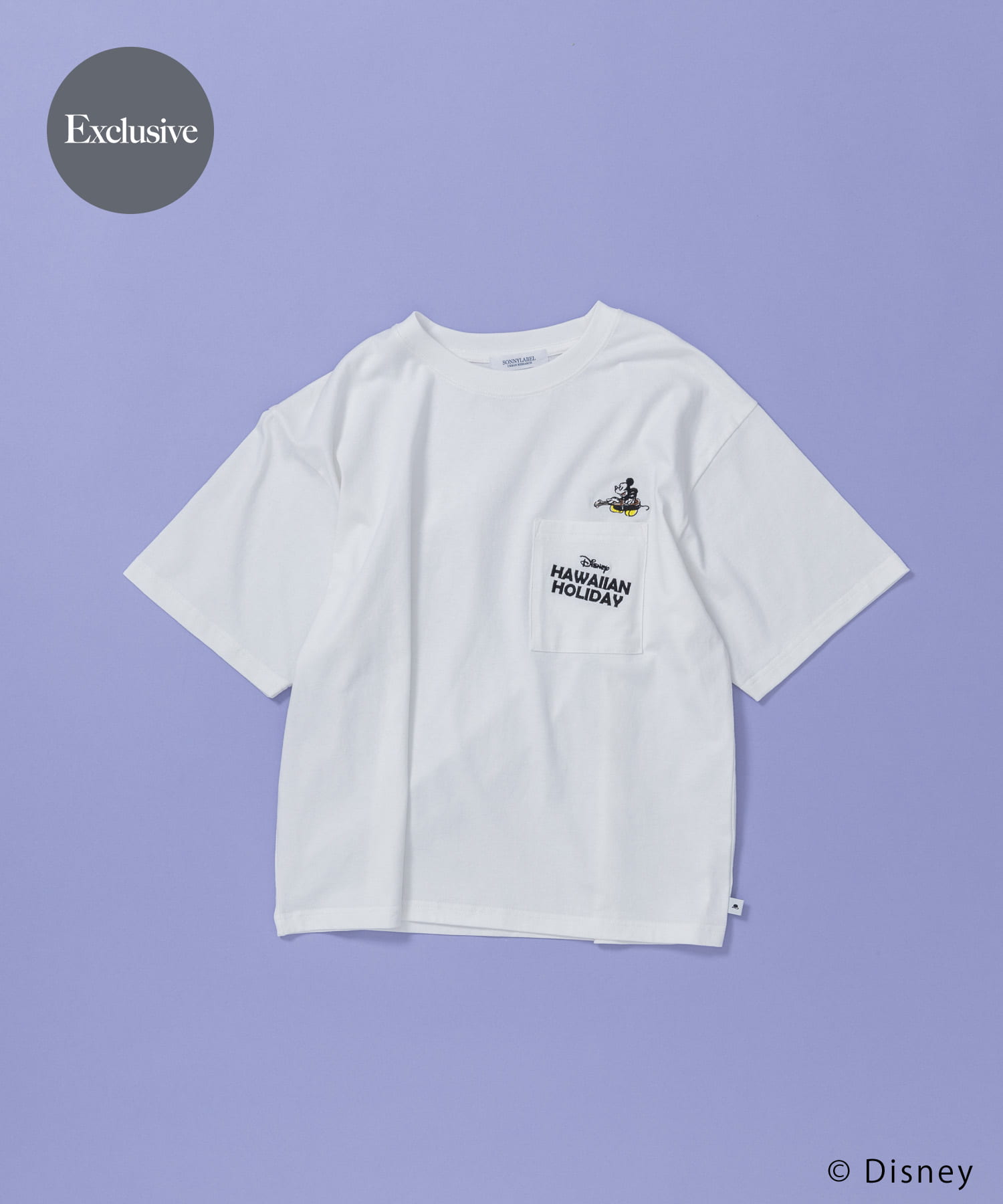 別注/DISNEY/ポケット付きTシャツ オフ Free