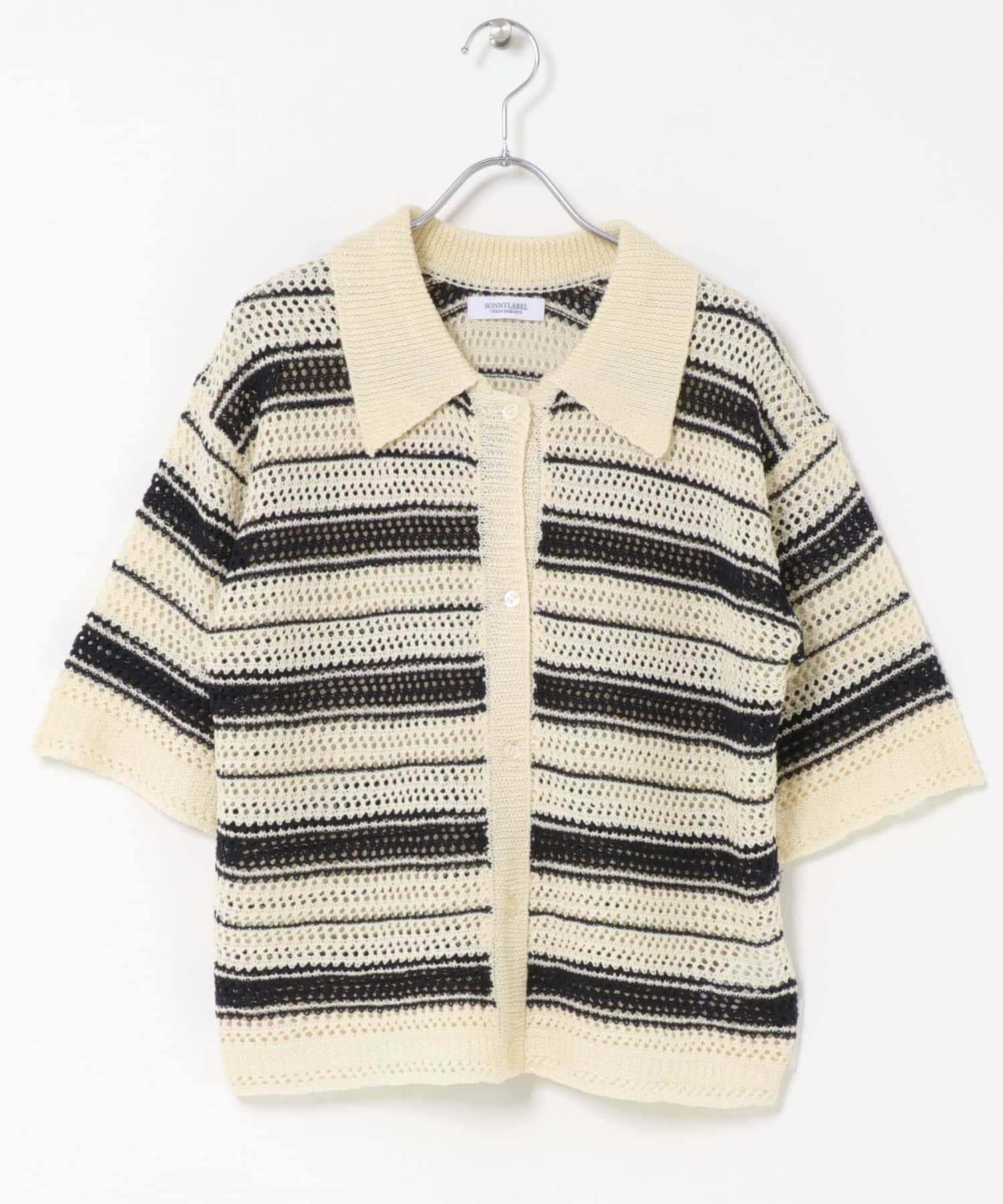 メッシュニットオーバーシャツ オフ系 Free