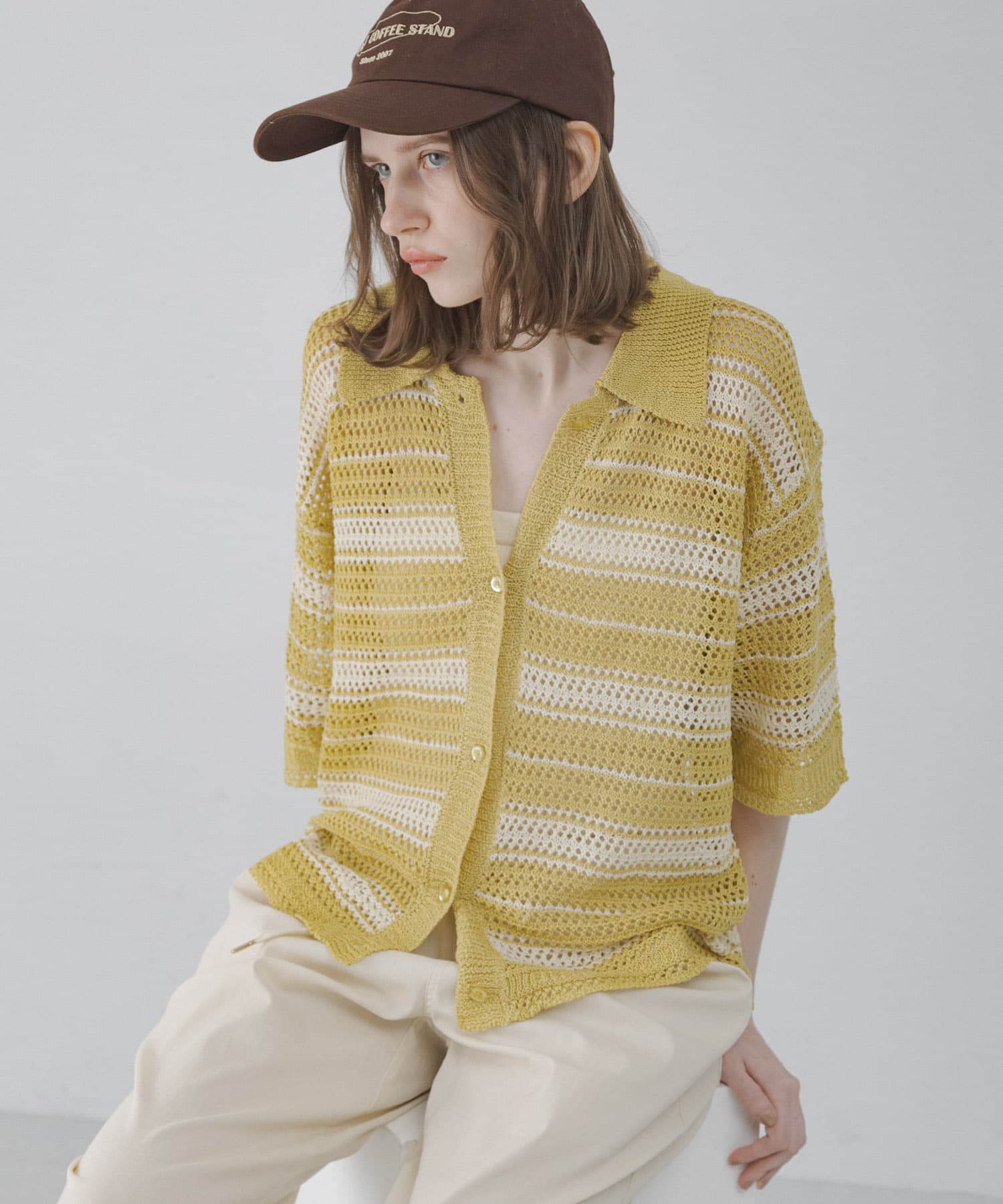 メッシュニットオーバーシャツ