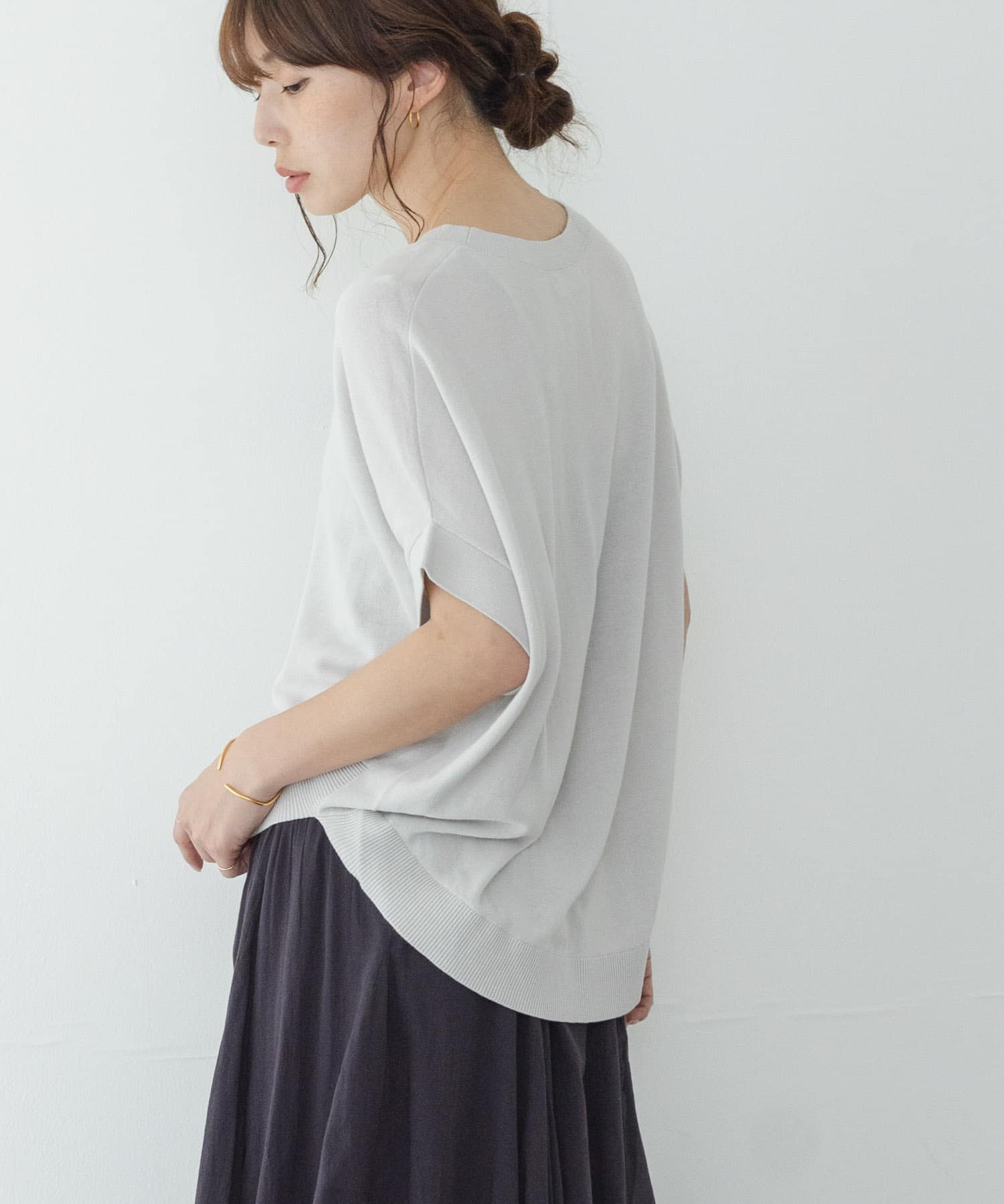 クールミストコクーンフレンチニットプルオーバー