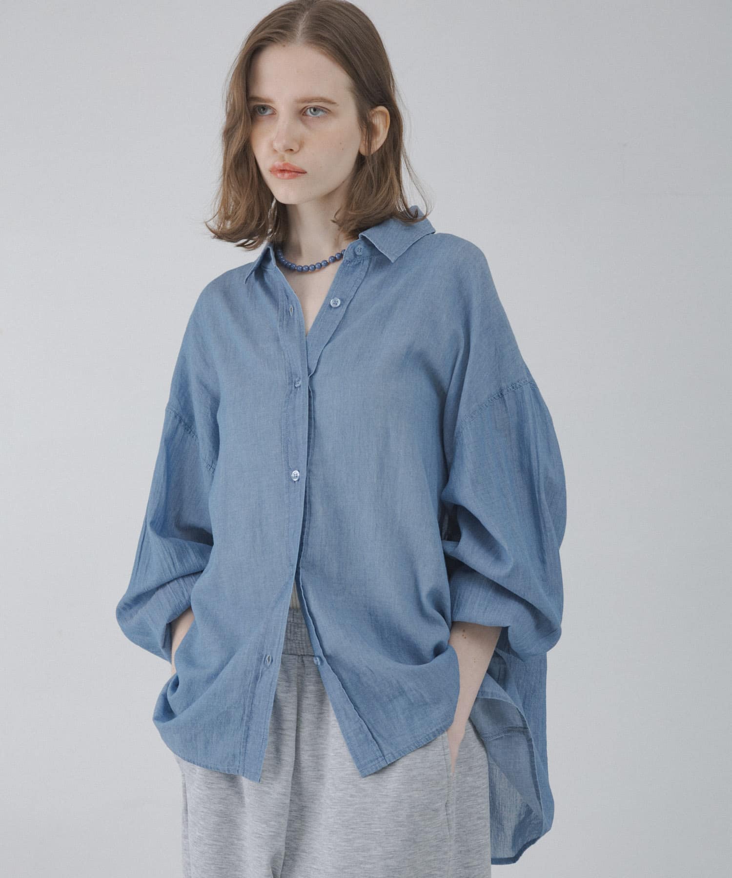 シアーデニムシャツ