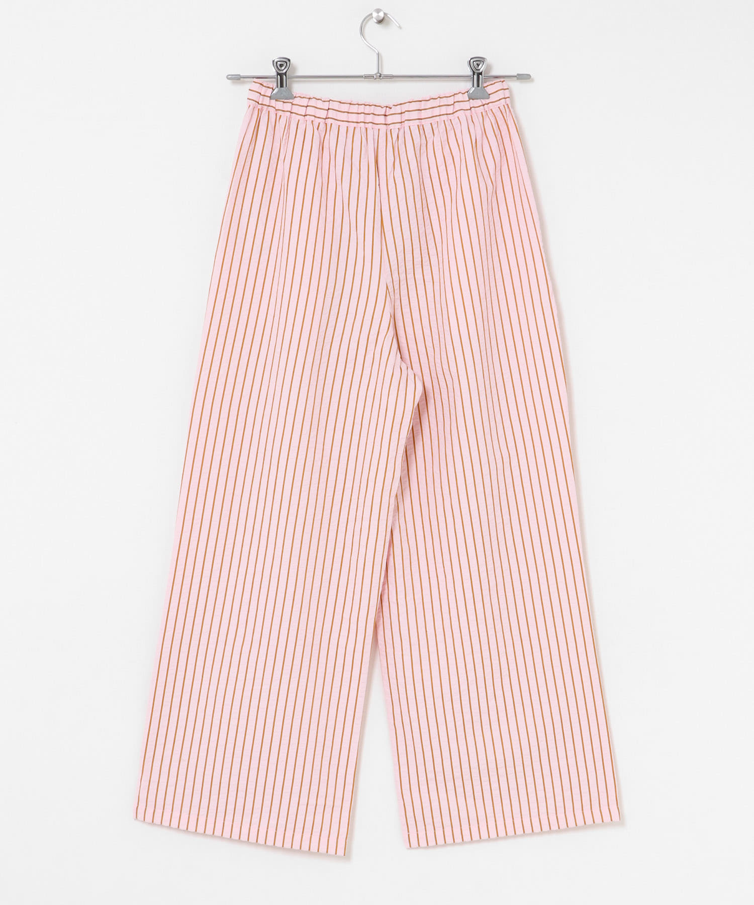 ストライプセミワイドイージーパンツ ピンク Free