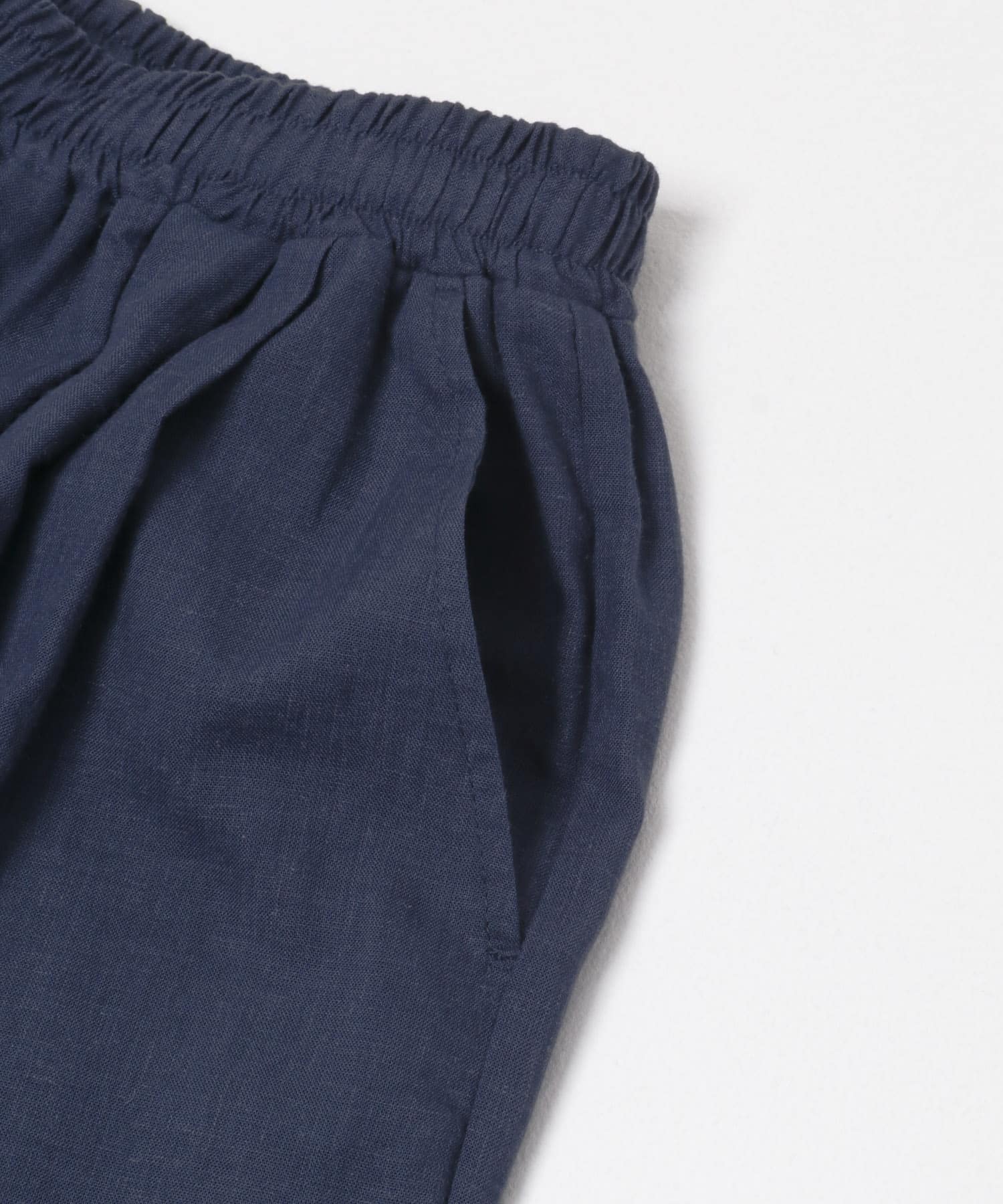 リネン混イージーワイドパンツ ネイビー 36