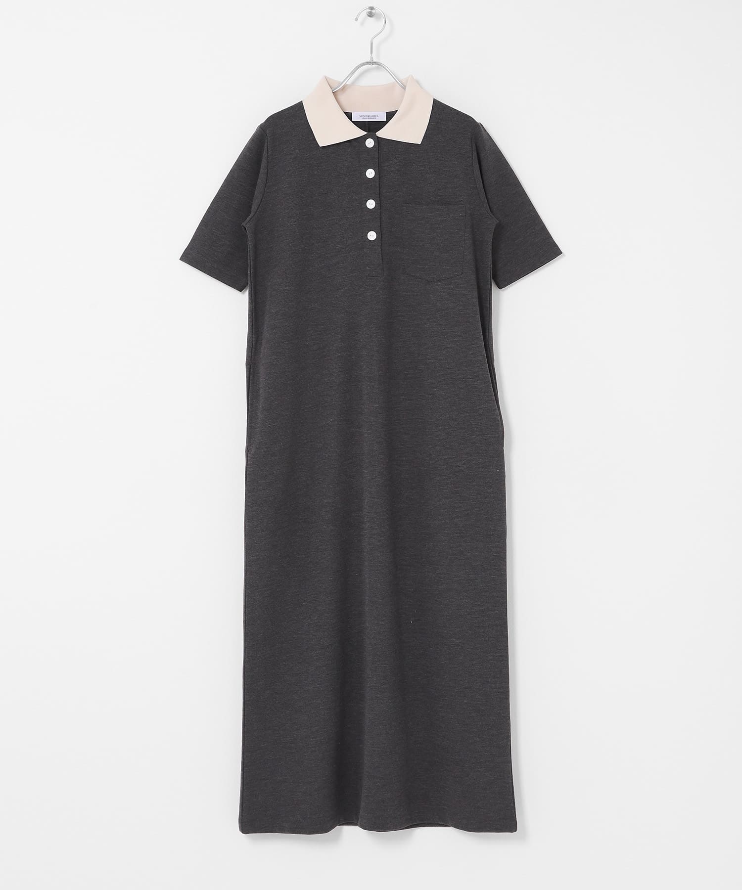 カットポロワンピース チャコール Free