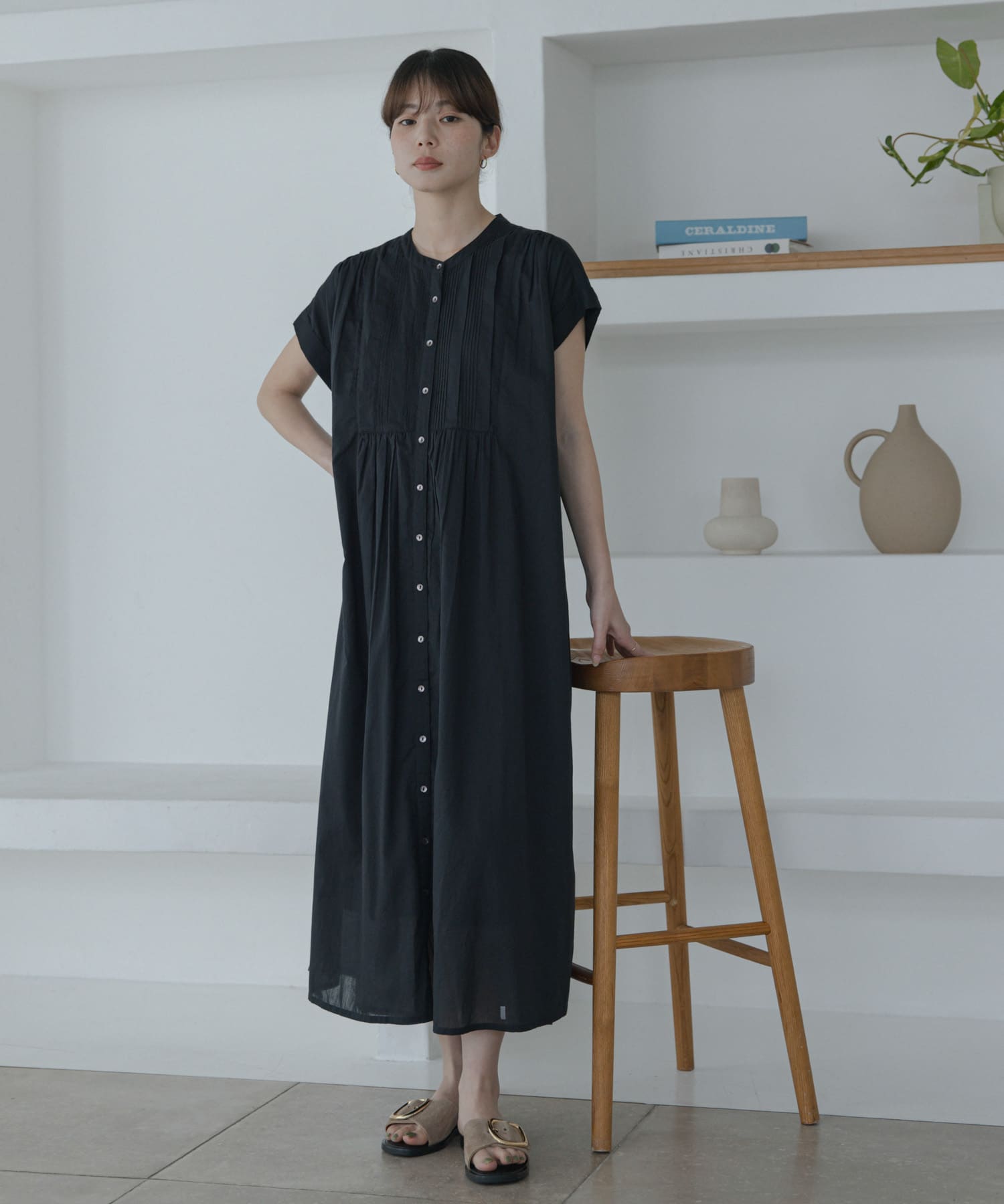 エアリーコットンピンタックワンピース