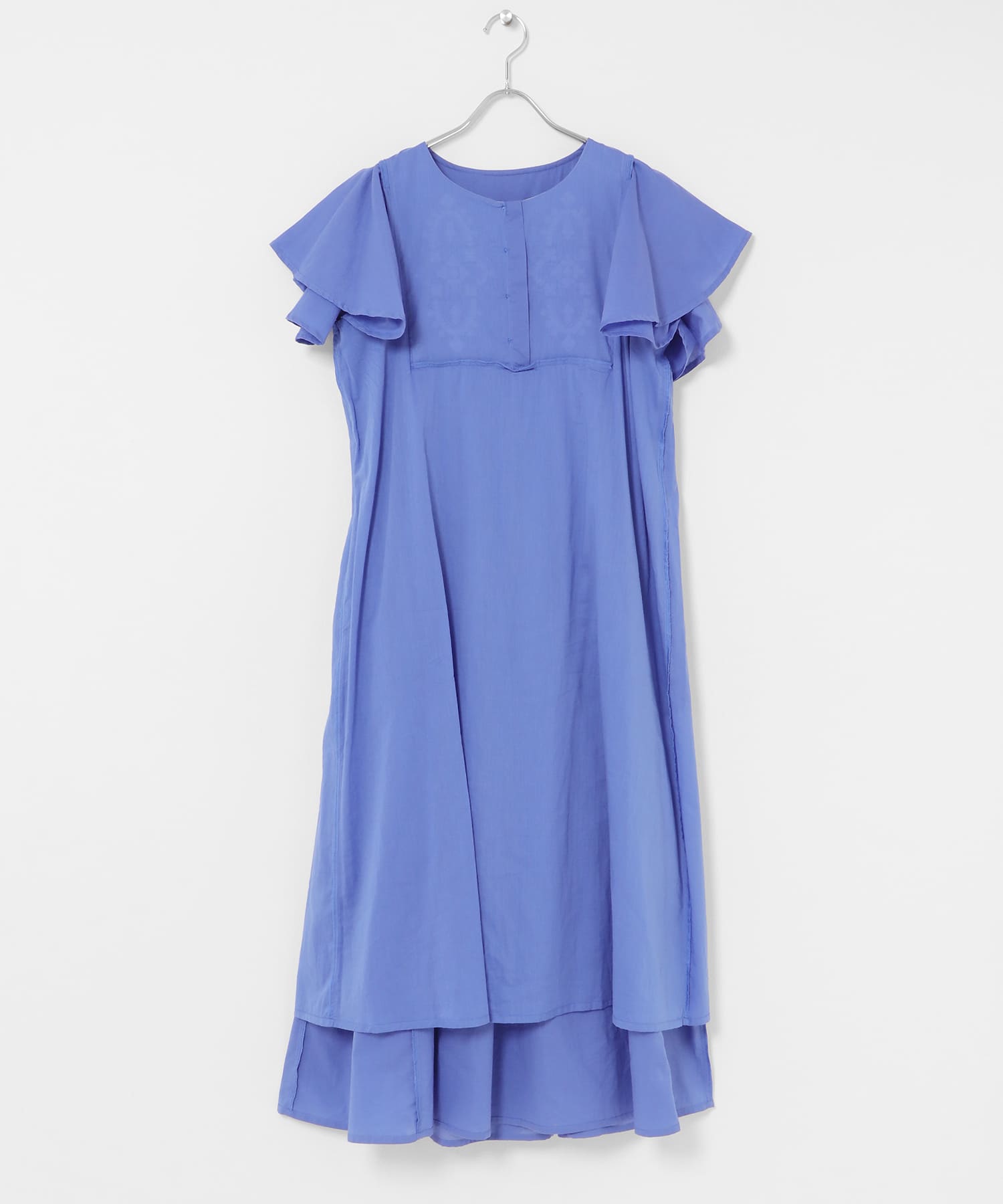 スパンコールエンブロイダリーワンピース ブルー Free