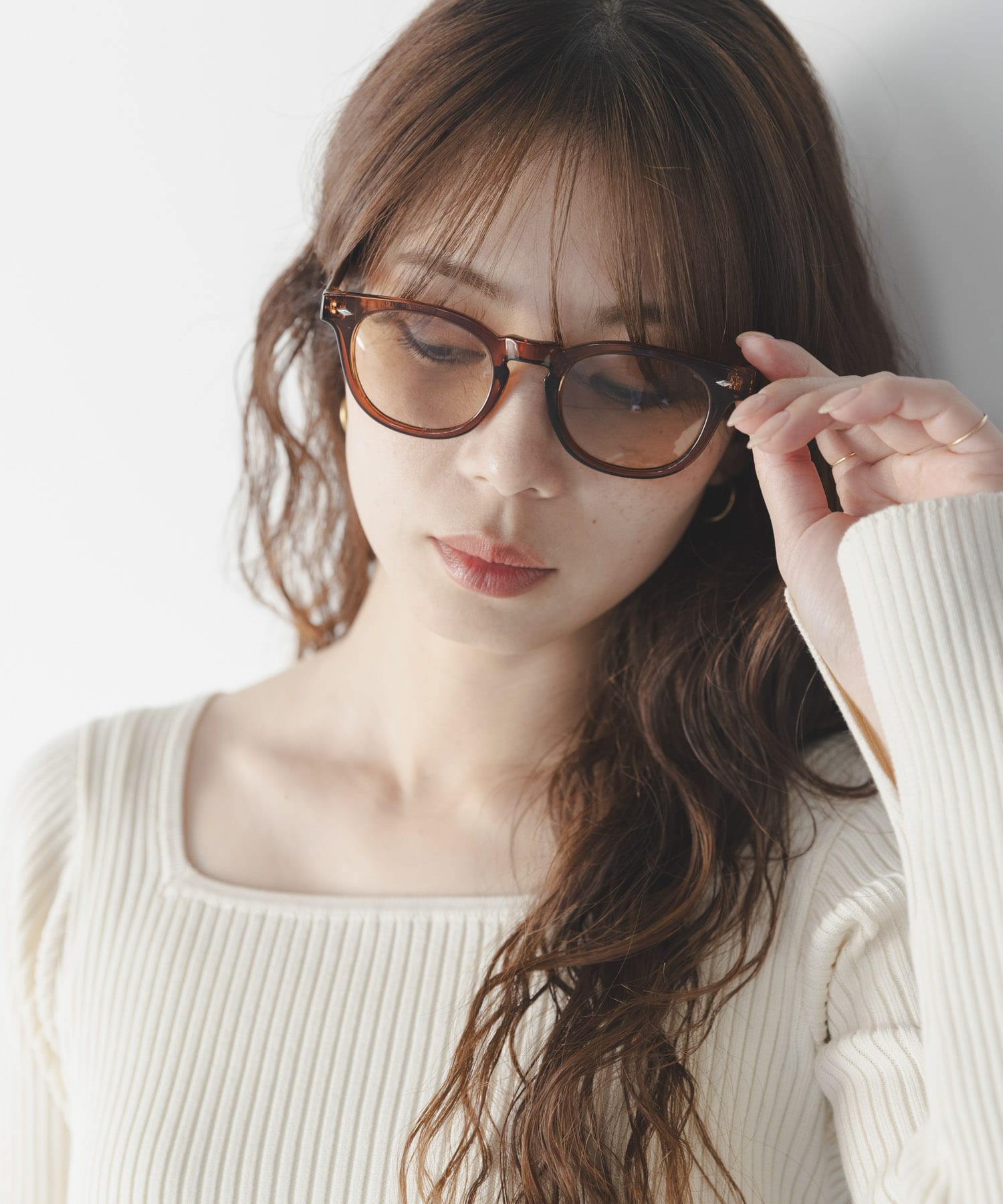 Swayme　調光ワイドフレームサングラス ブラウン One