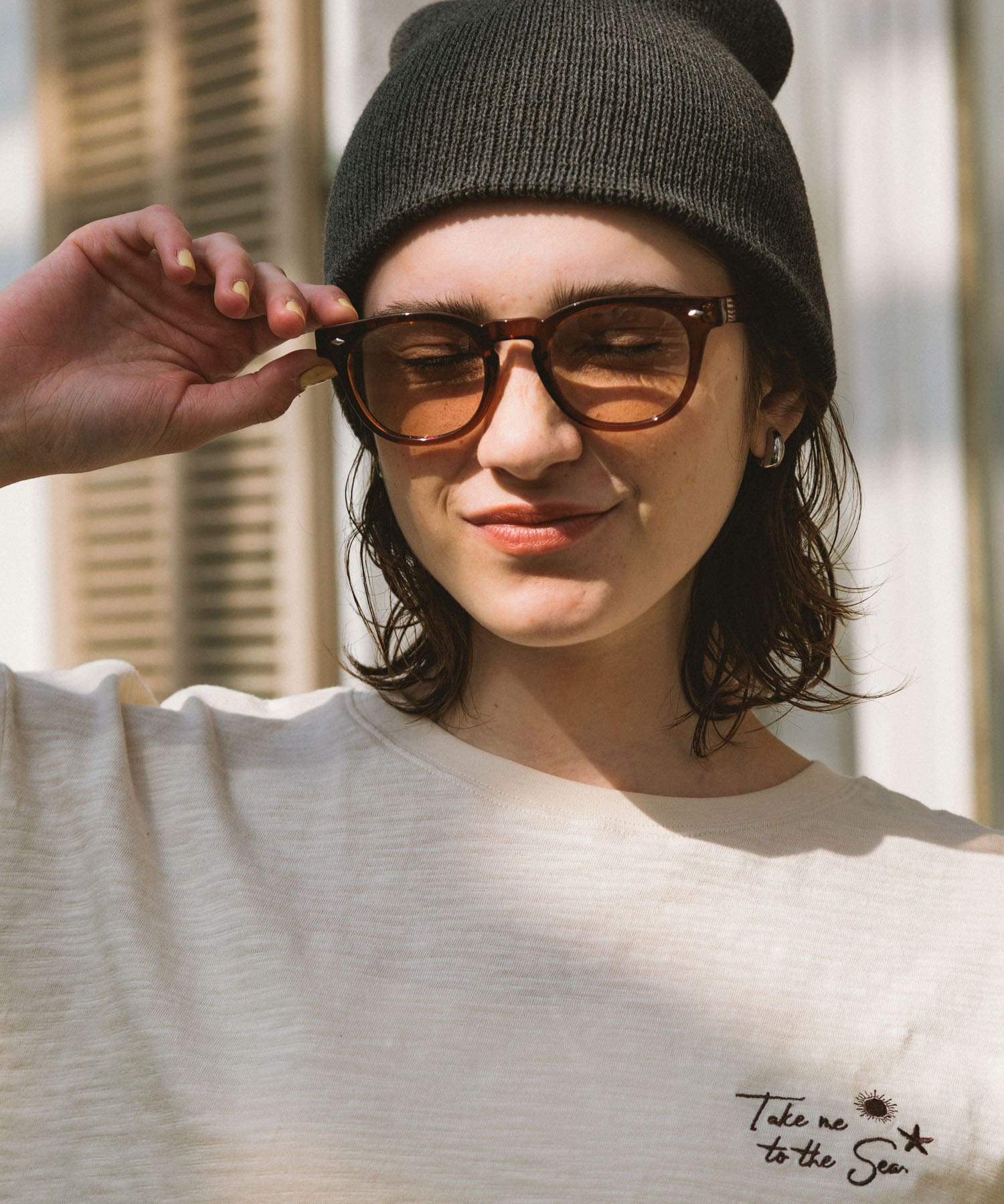 Swayme　調光ワイドフレームサングラス ブラウン One