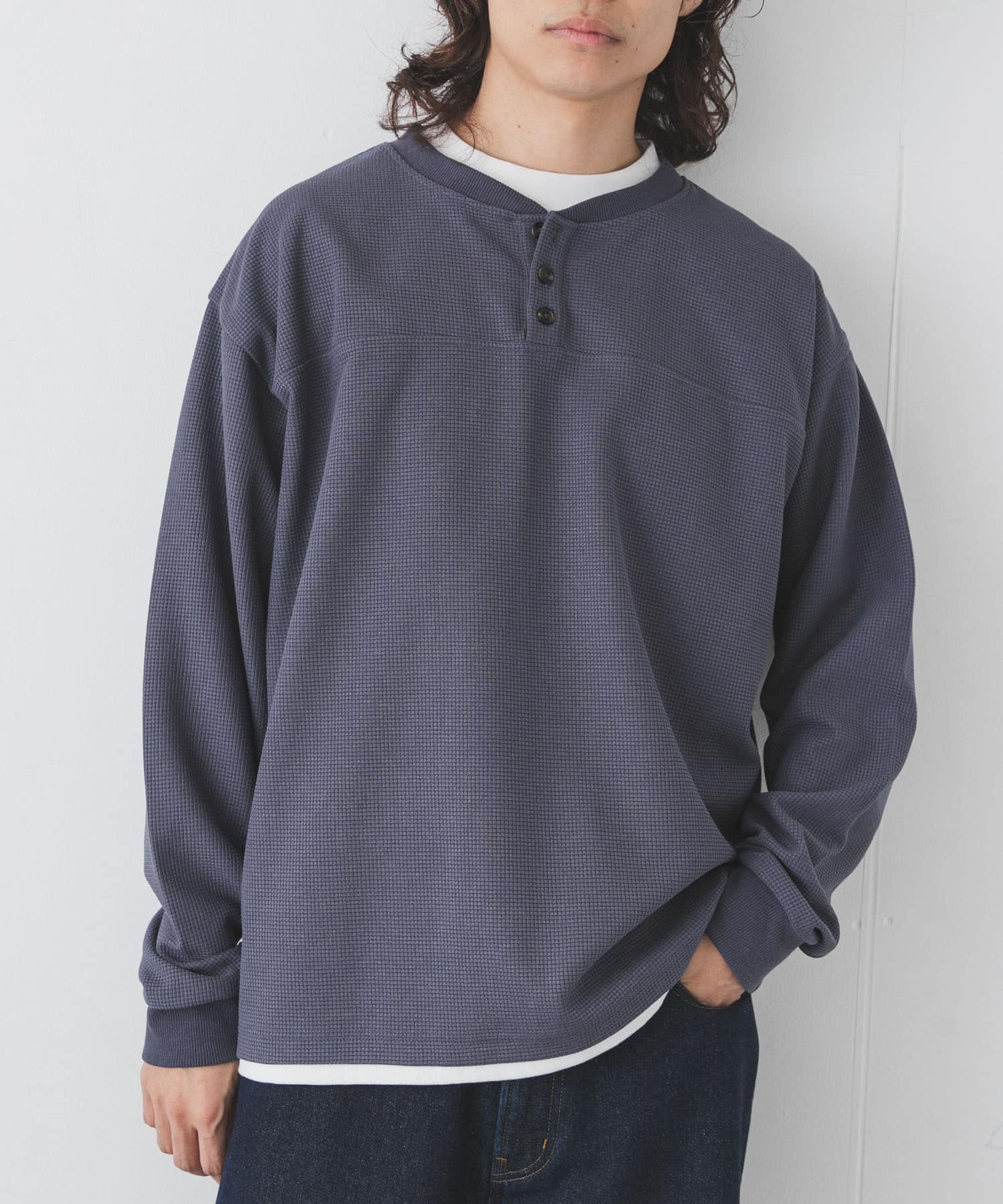 ワッフルレイヤードロングスリーブTシャツ