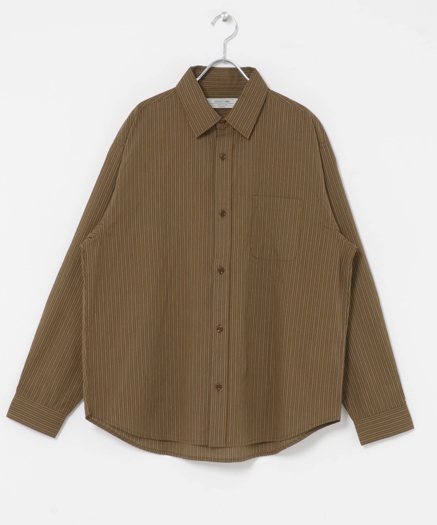 ストライプレギュラーカラーシャツ(M チャコール): トップス｜URBAN