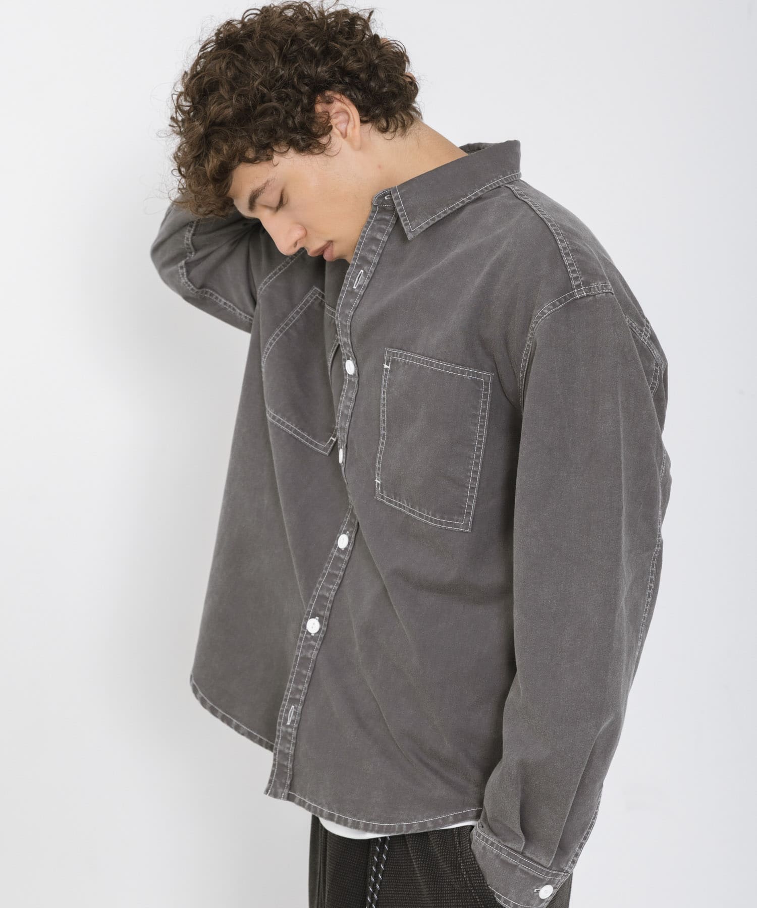 バイオウォッシュワークシャツ(M チャコール): トップス｜URBAN