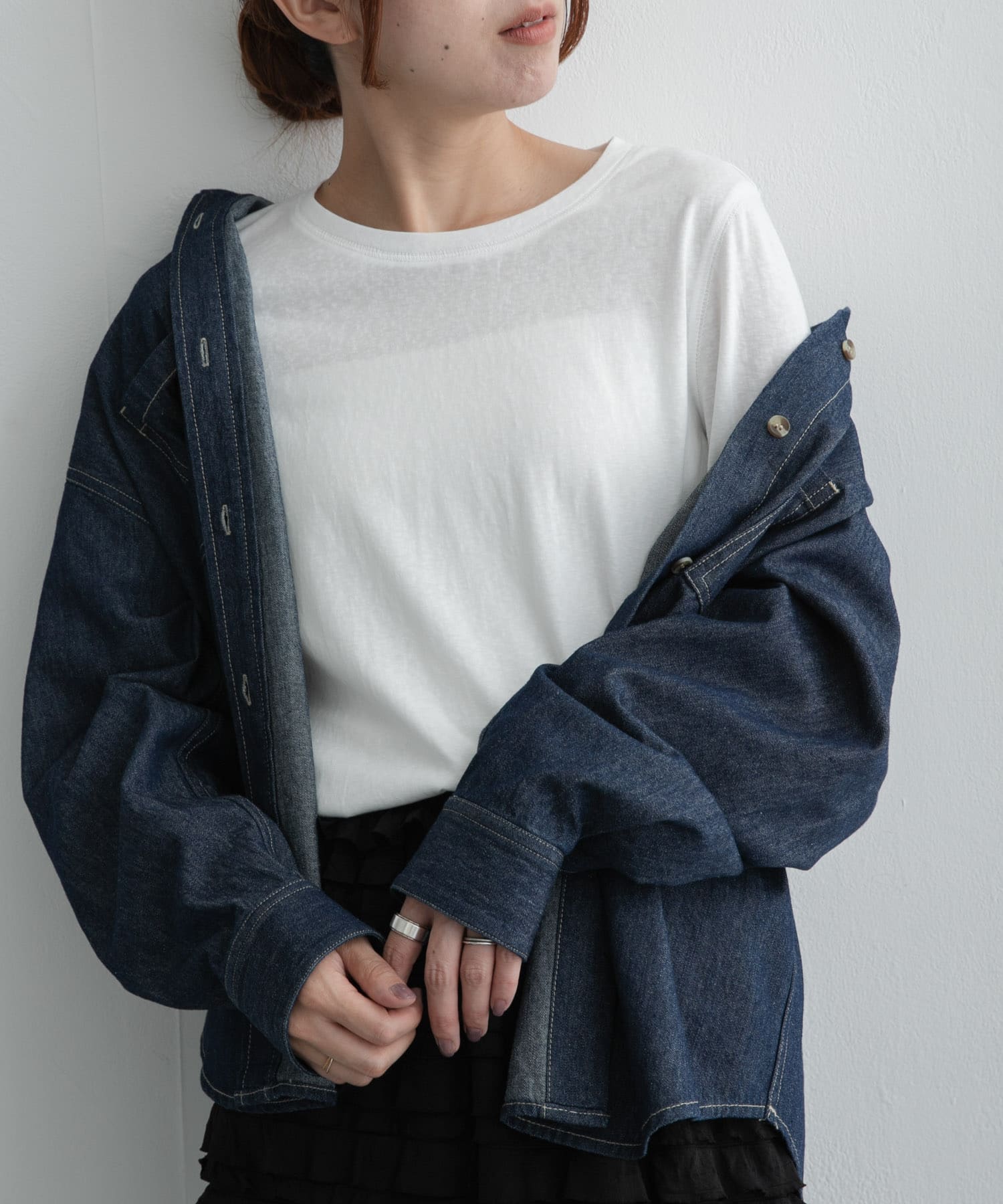 スラブベーシックシアーロンTシャツ