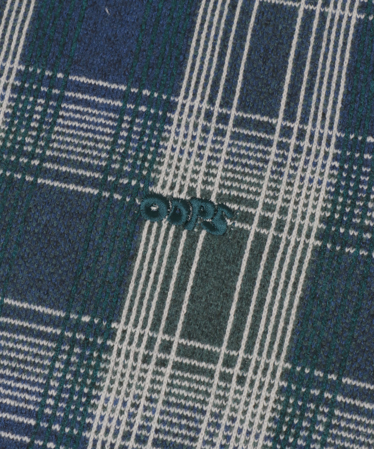 OOPS　オンブレチェックニット BLUE M