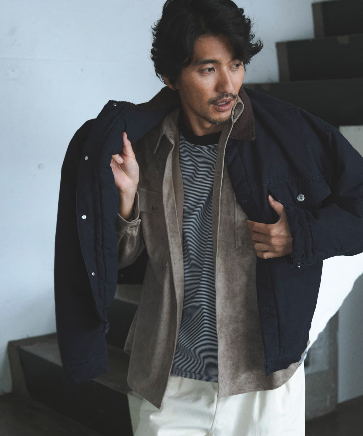 ボア切替ダックショートジャケット(M ネイビー): アウター｜URBAN