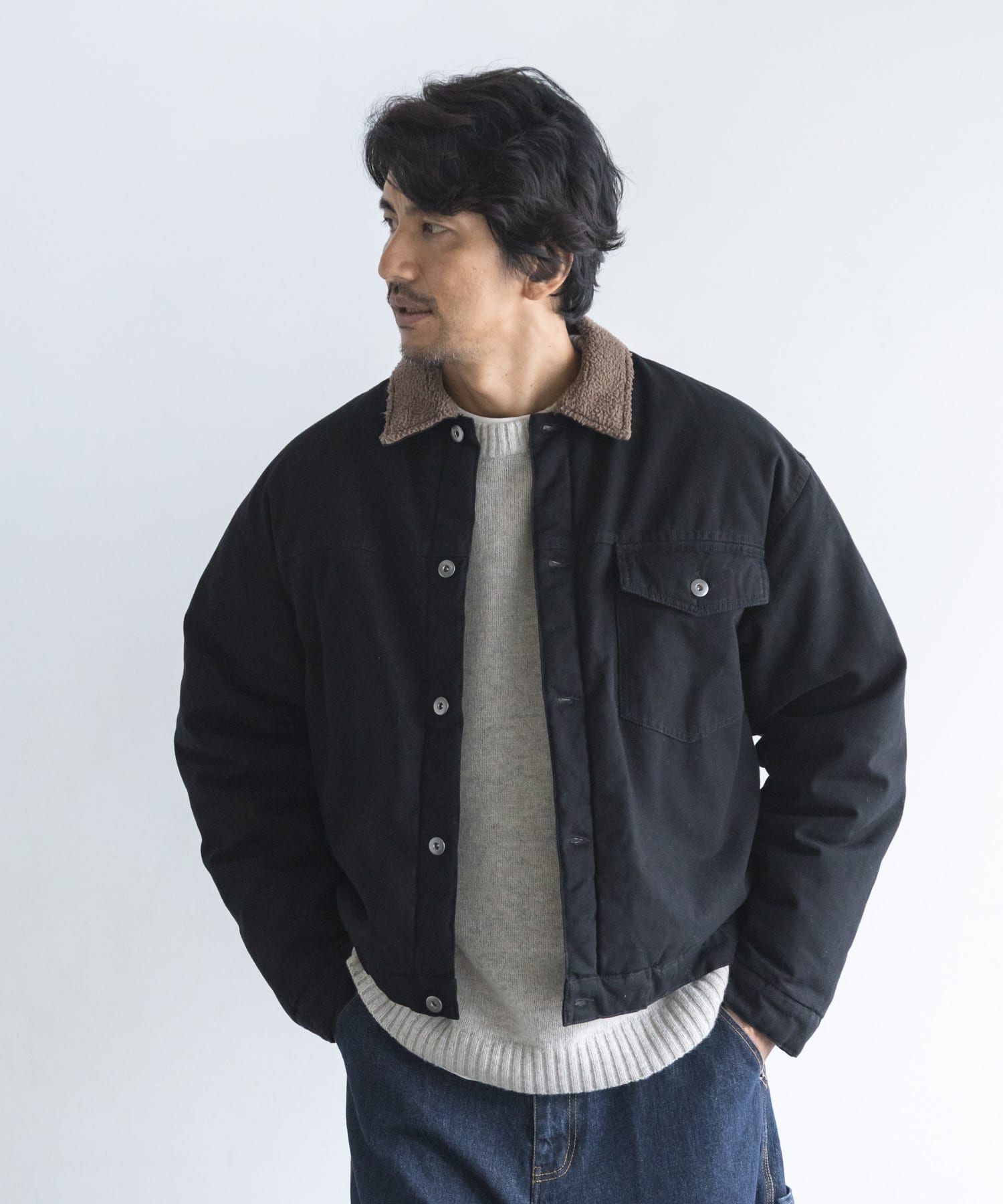 ボア切替ダックショートジャケット(M ネイビー): アウター｜URBAN