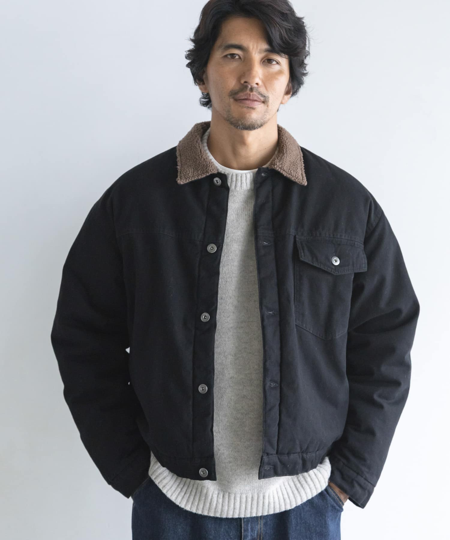 ボア切替ダックショートジャケット(M ネイビー): アウター｜URBAN