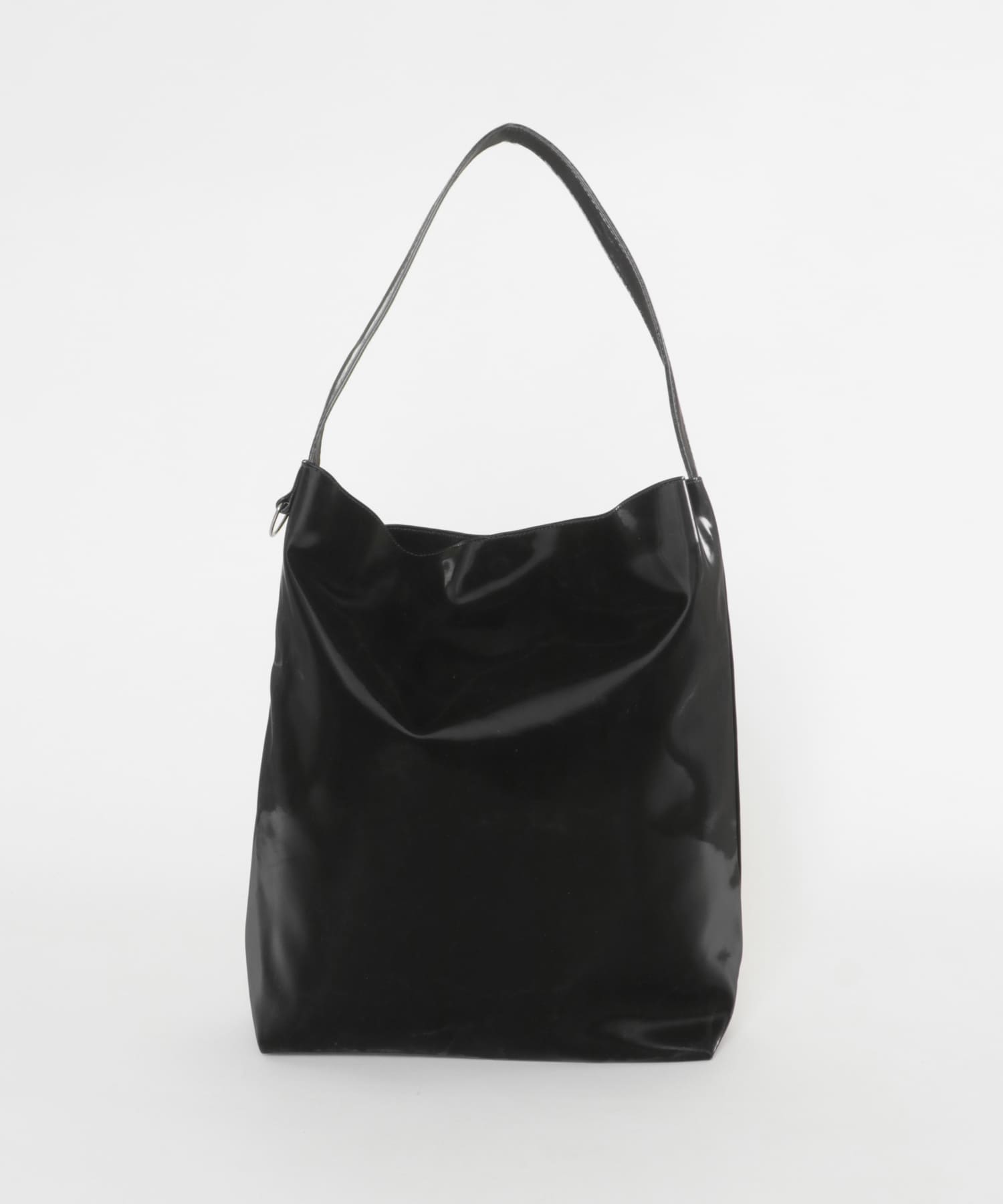シャイニーワンハンドルバッグ BLK -