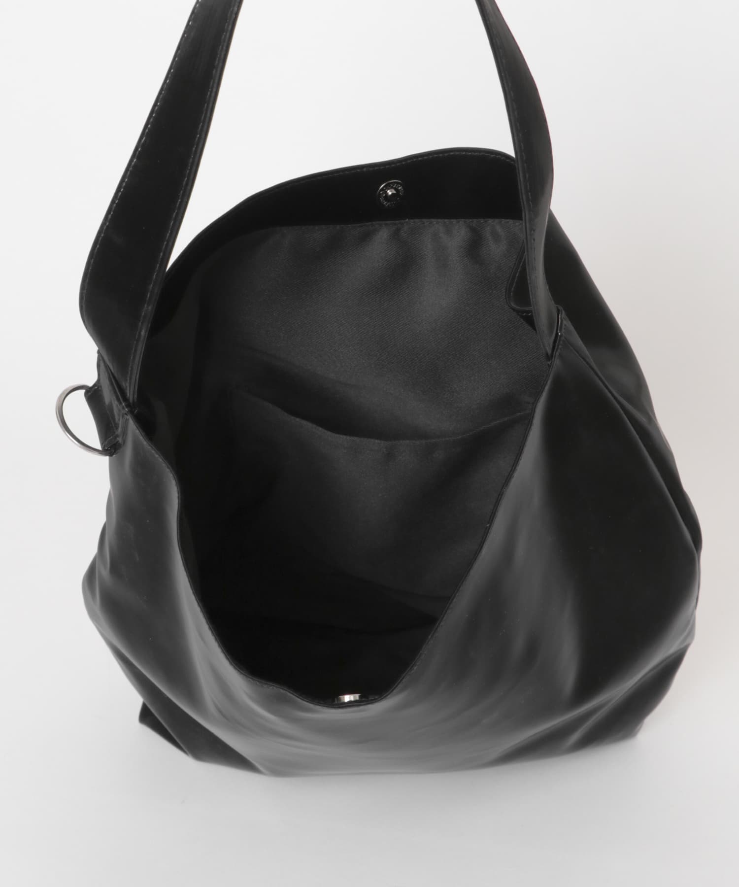 シャイニーワンハンドルバッグ BLK -