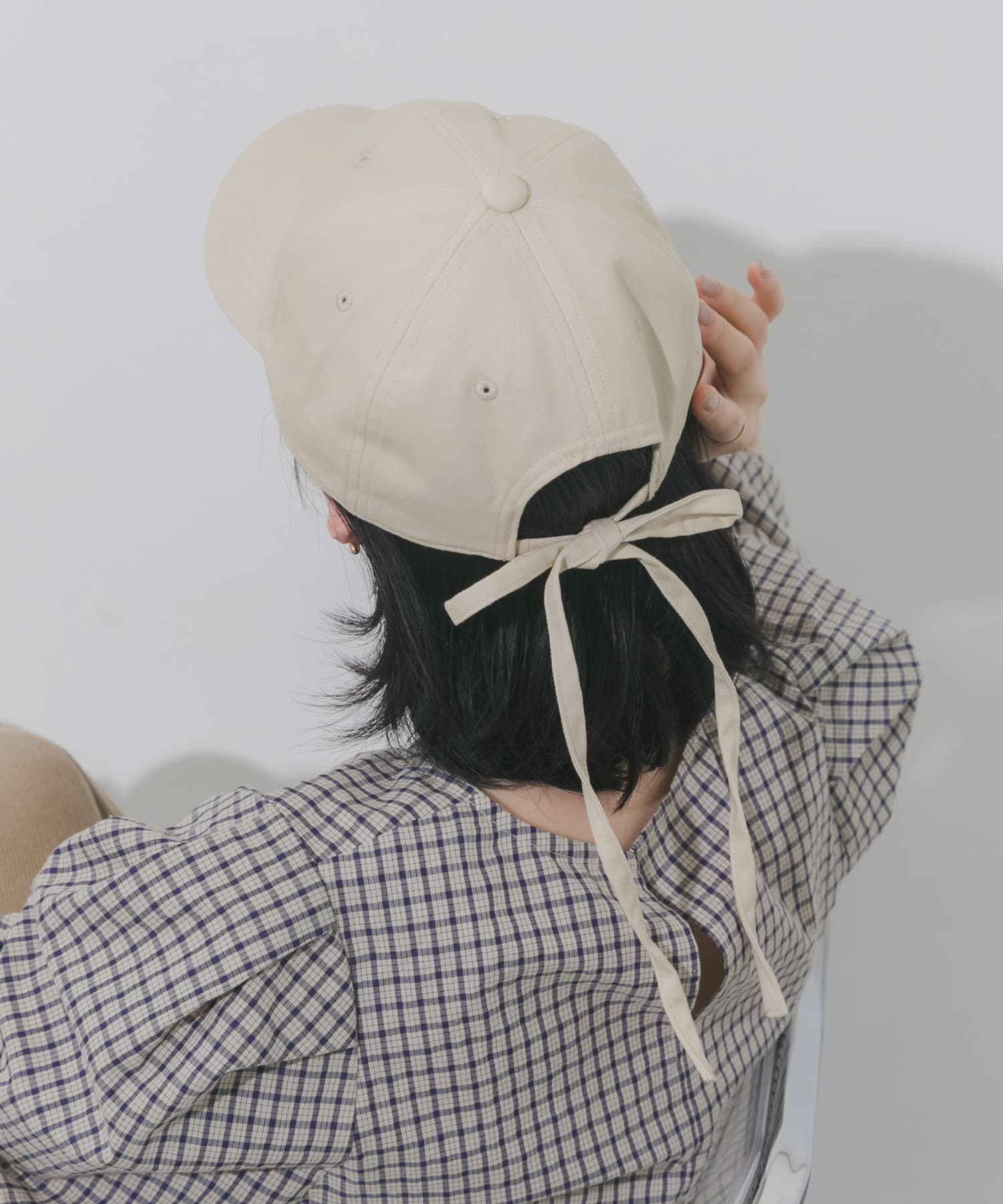 バックリボンキャップ BEG -