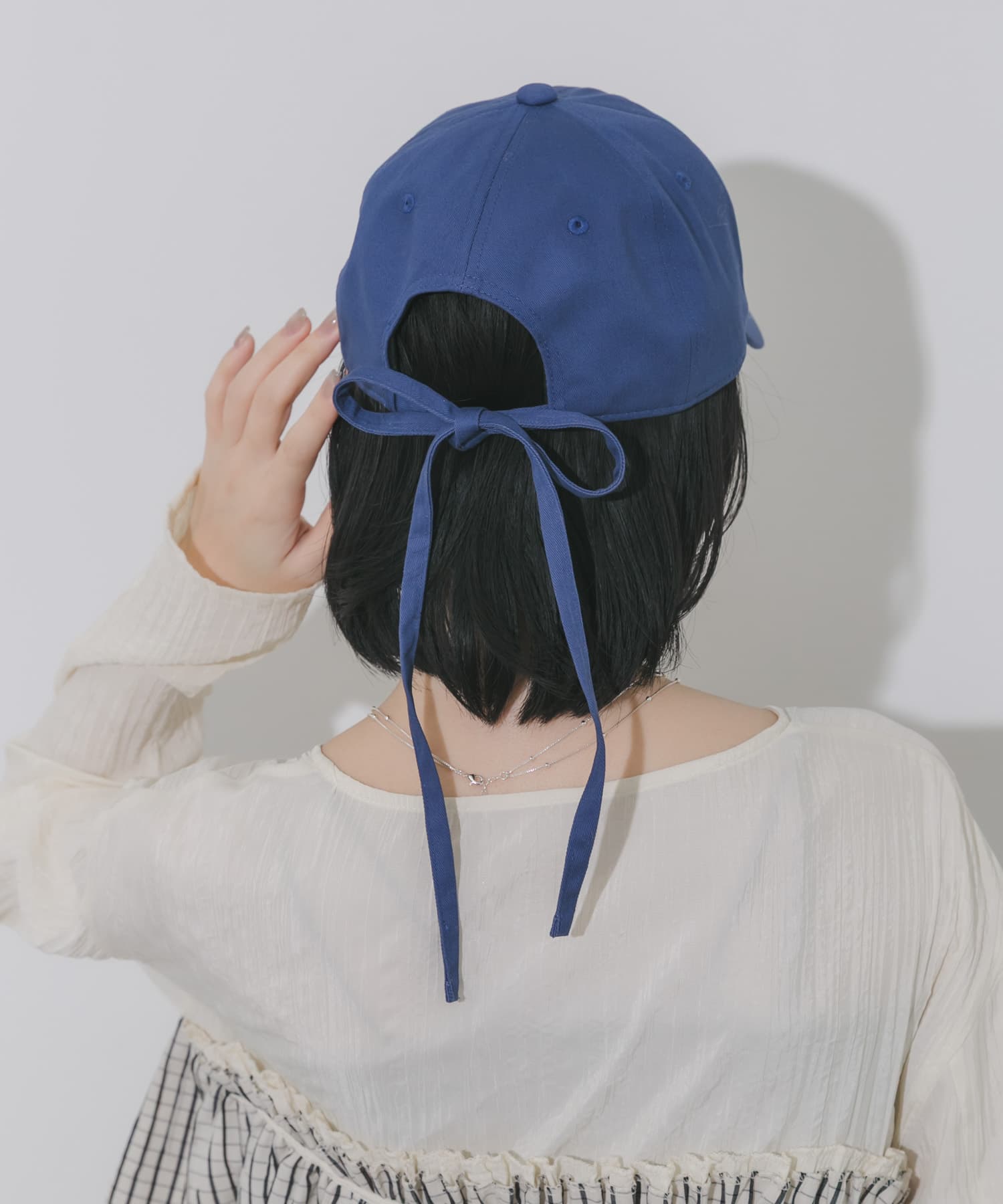 バックリボンキャップ BLU -