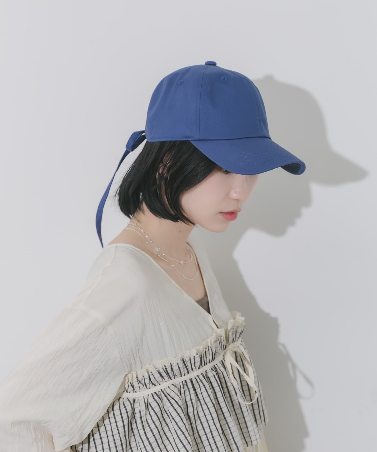 バックリボンキャップ BLU -