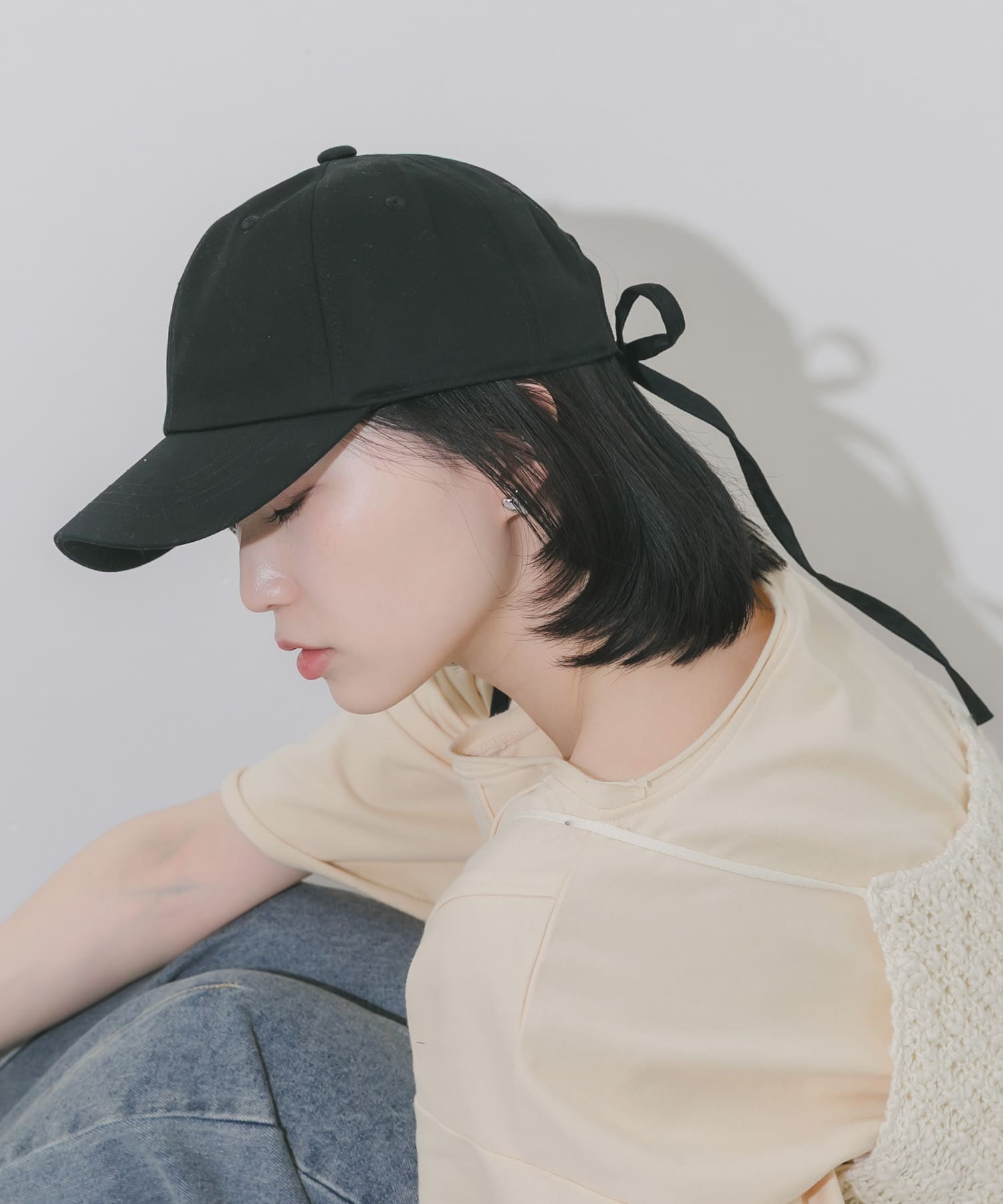 バックリボンキャップ BLK -