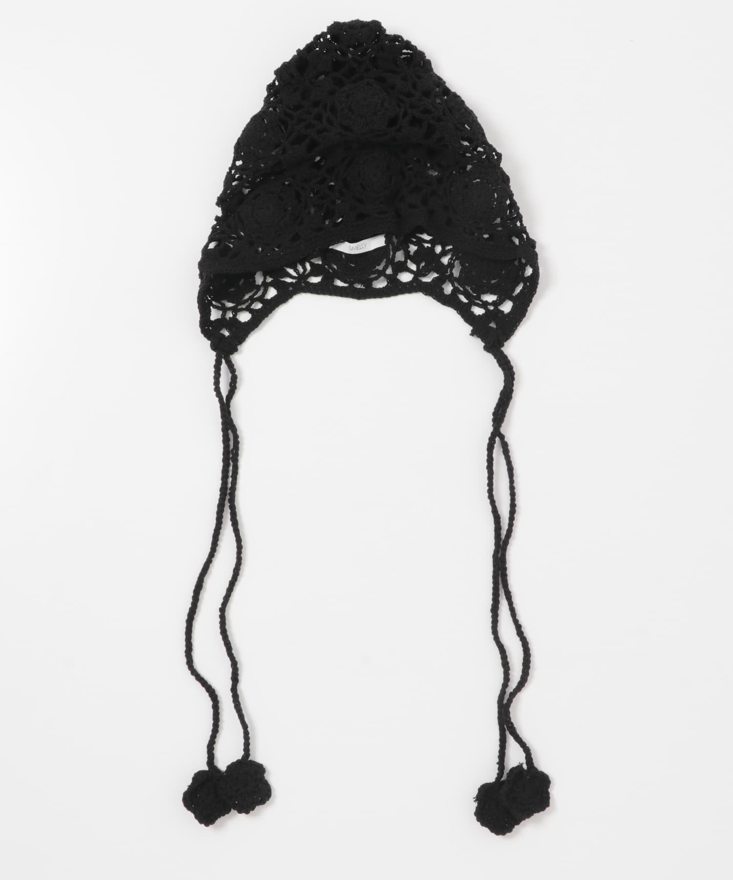 フラワーデザインボンネット BLK -