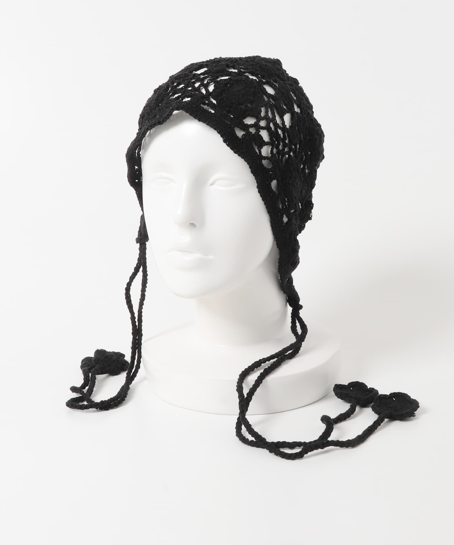 フラワーデザインボンネット BLK -