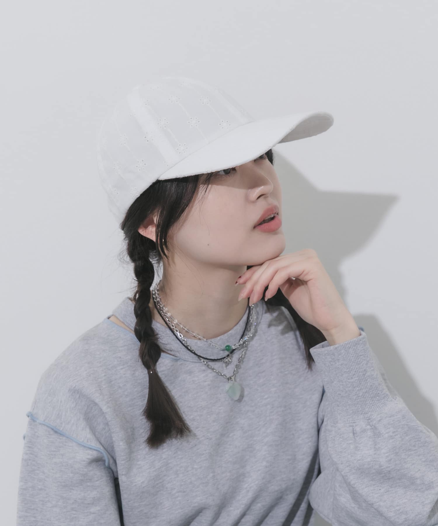レースキャップ WHT -