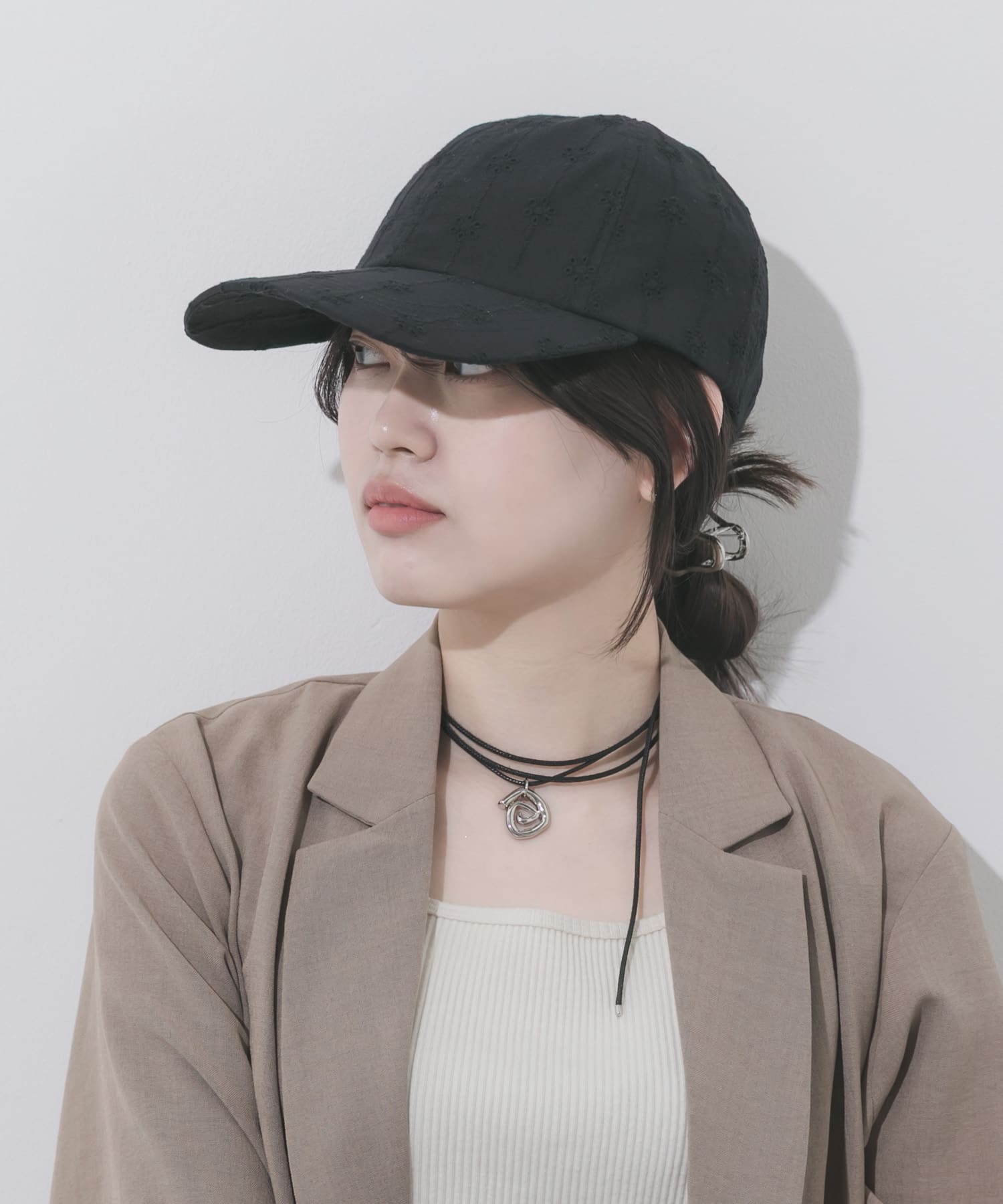 レースキャップ BLK -